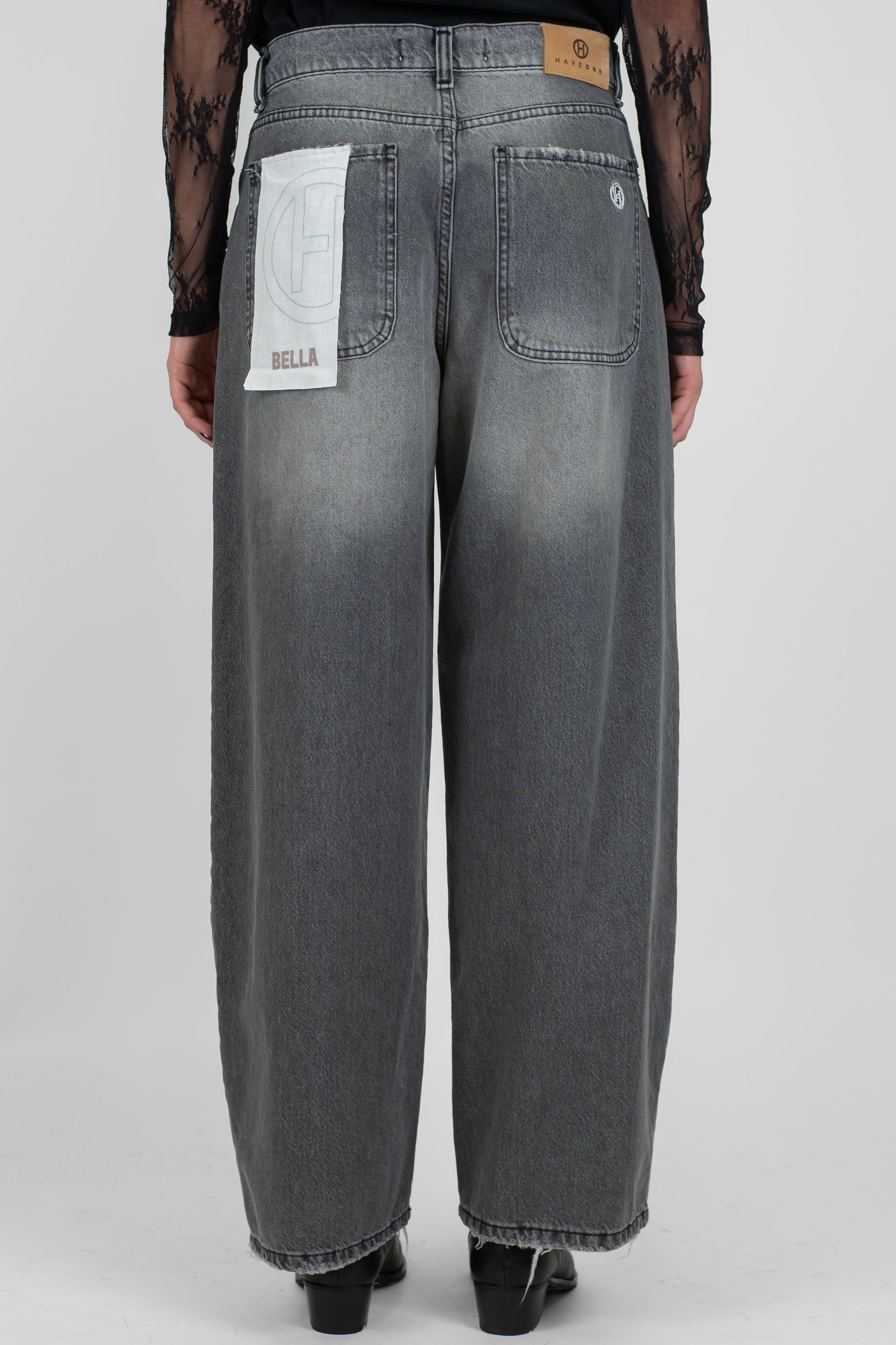 Haveone - Jeans regualr a gamba ampia cmodello Bella lavaggio scuro