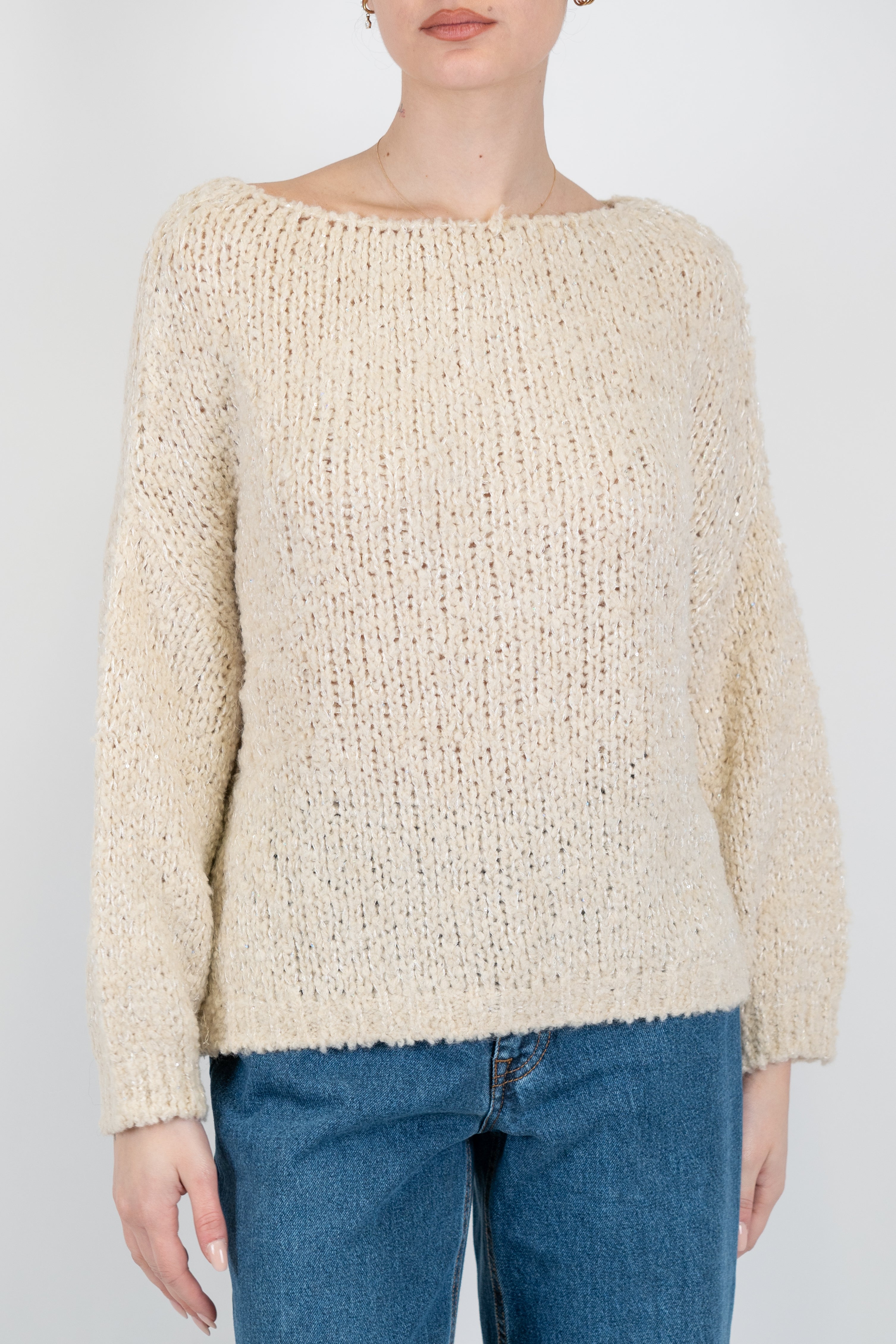 Haveone - Maglia over in misto lana con scollo a barca