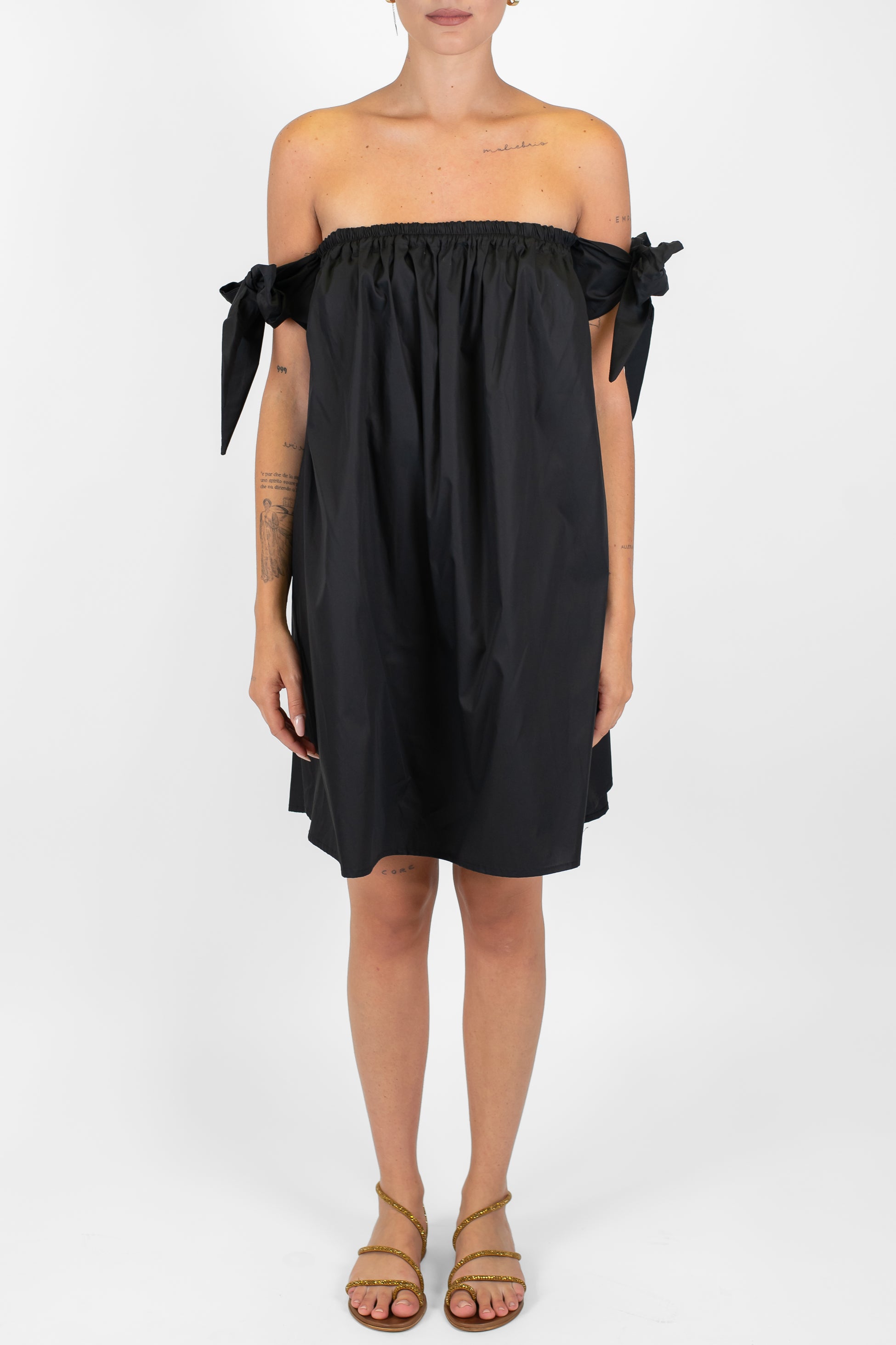 Motel - Abito corto a fascia con fiocchetti