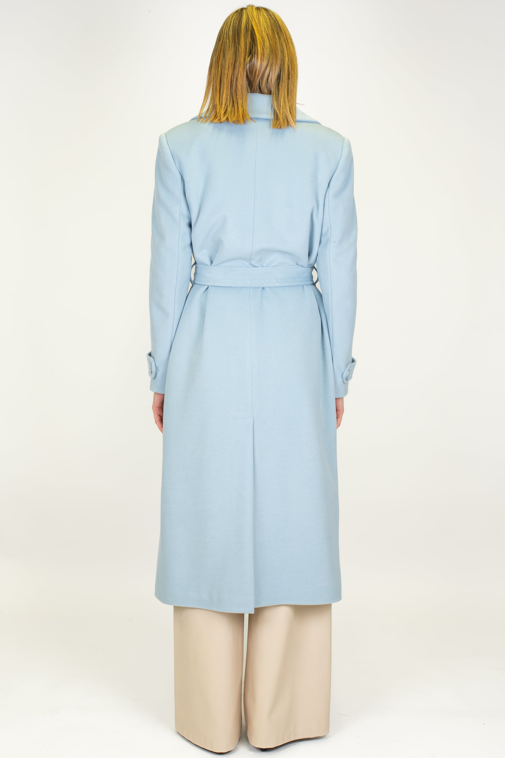 Motel - Cappotto lungo monopetto con cintura