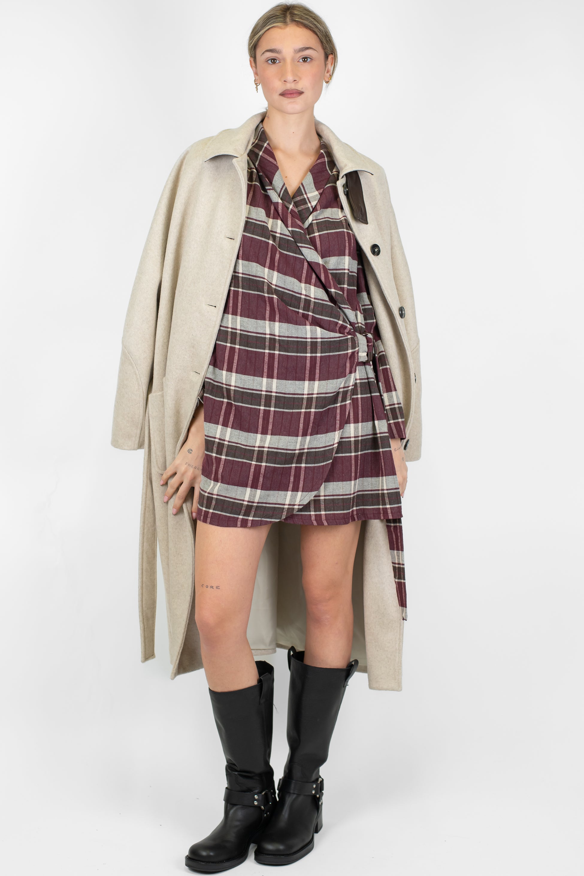 Motel - Abito corto fantasia check