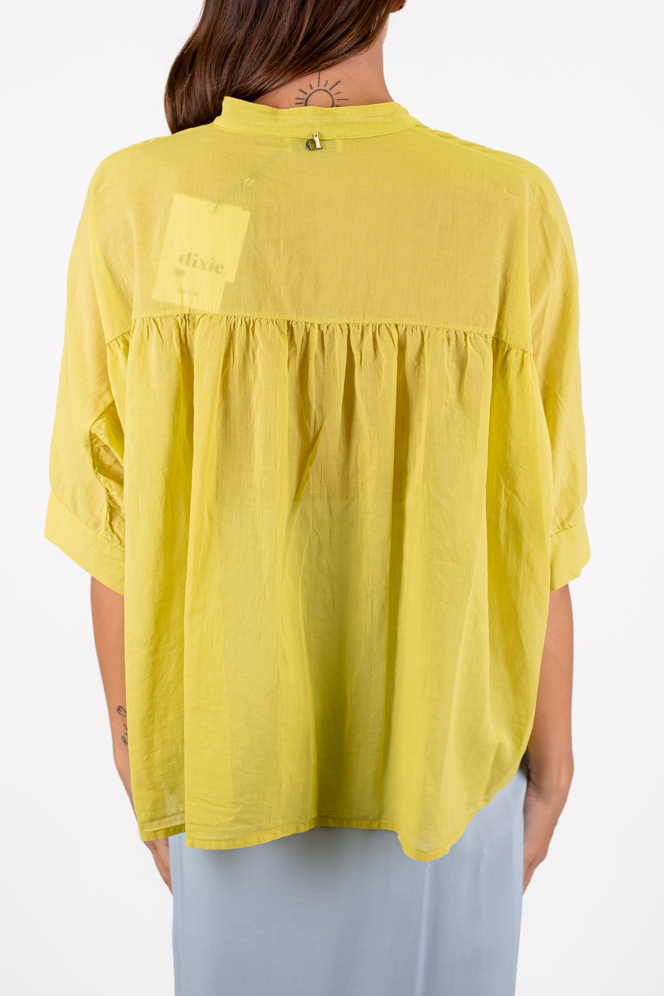 Dixie - Camicia collo alla coreana in mussola di cotone