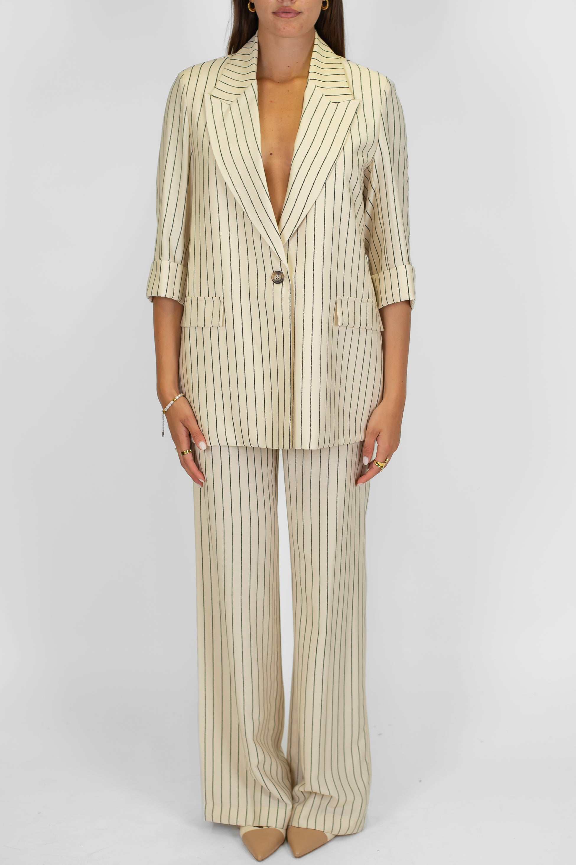 Dixie - Pantalone palazzo gessato