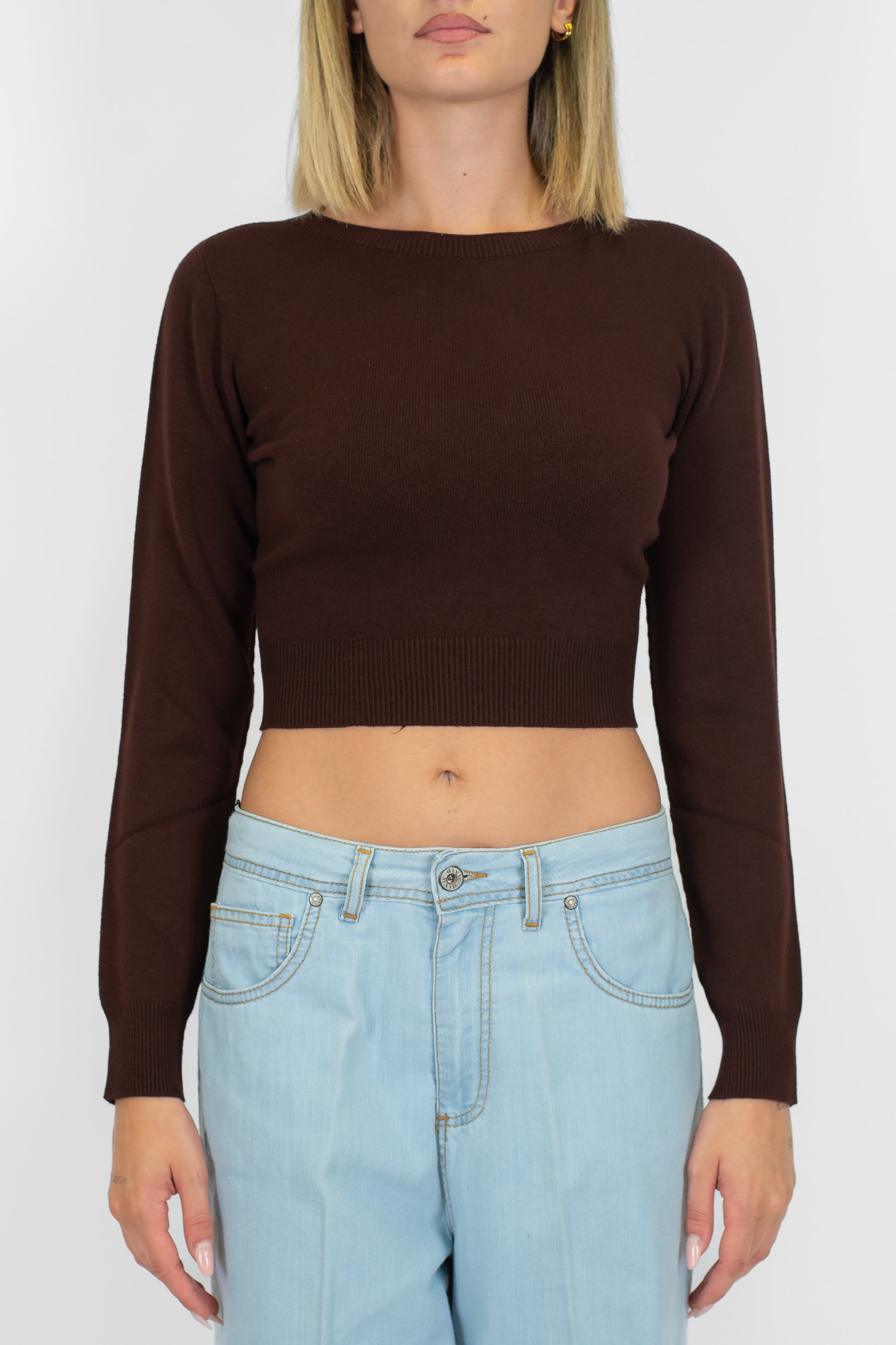 Kontatto - Maglia girocollo crop