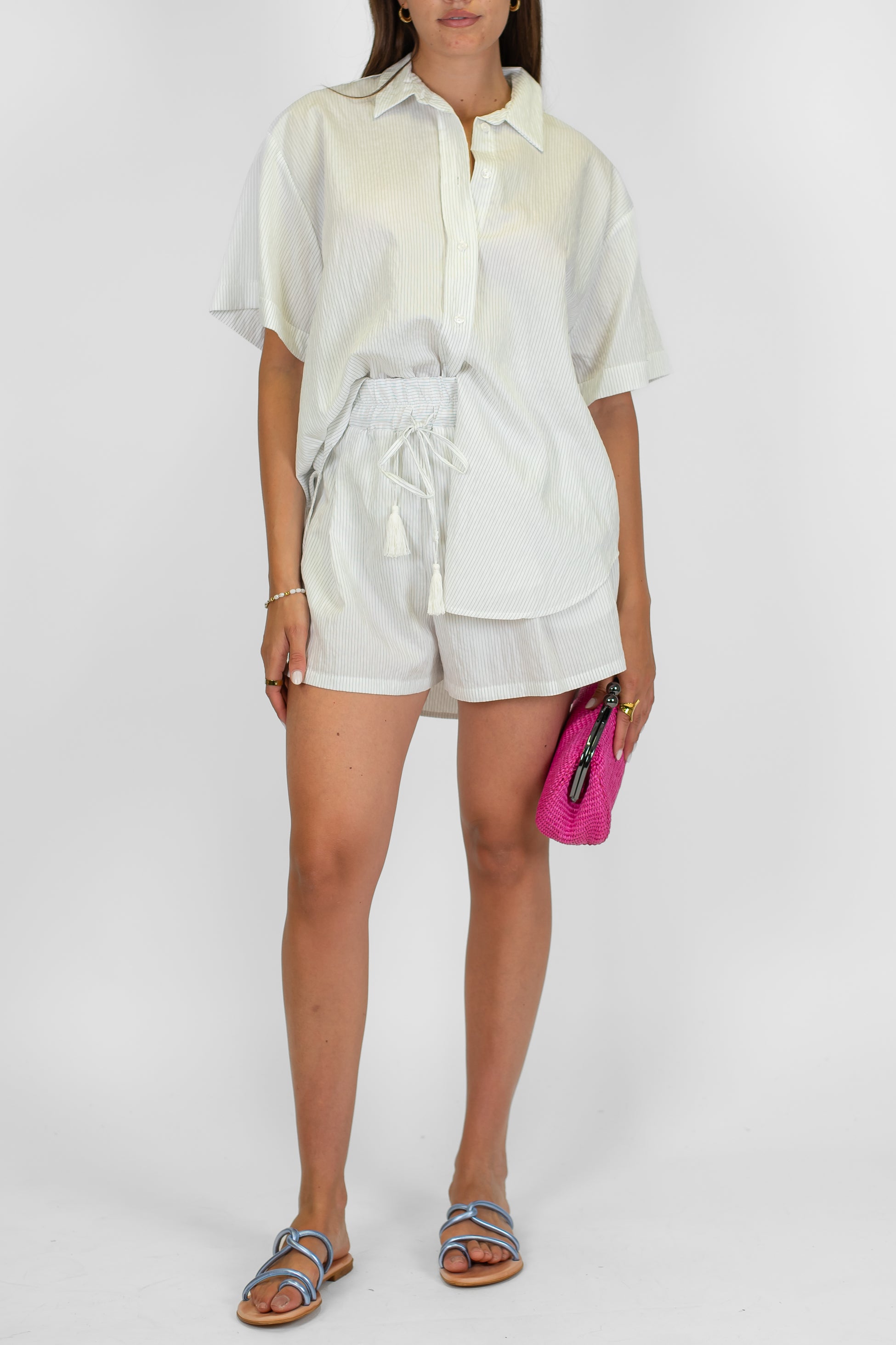 Motel - Shorts a righe con coulisse