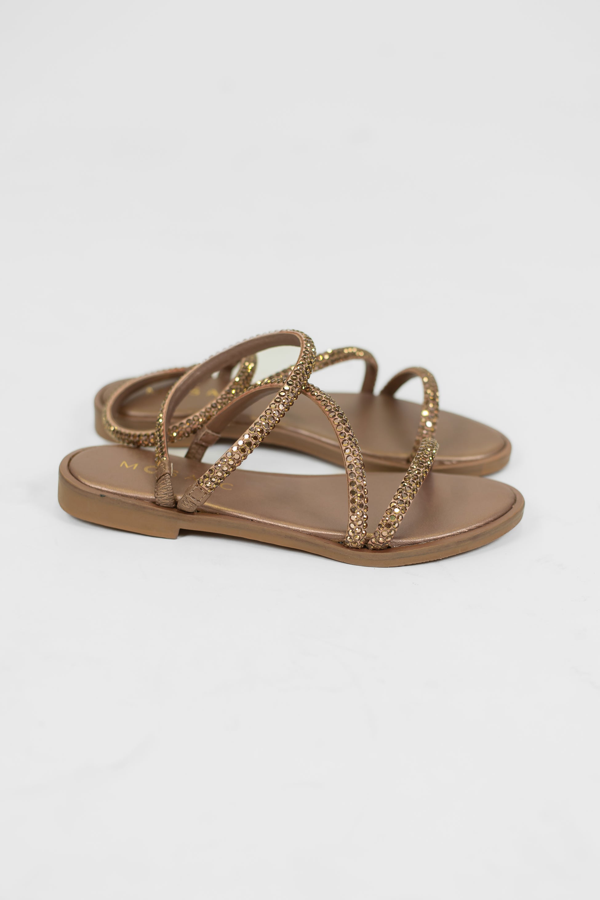 Mosaic - Sandalo strass con sottopiede in pelle