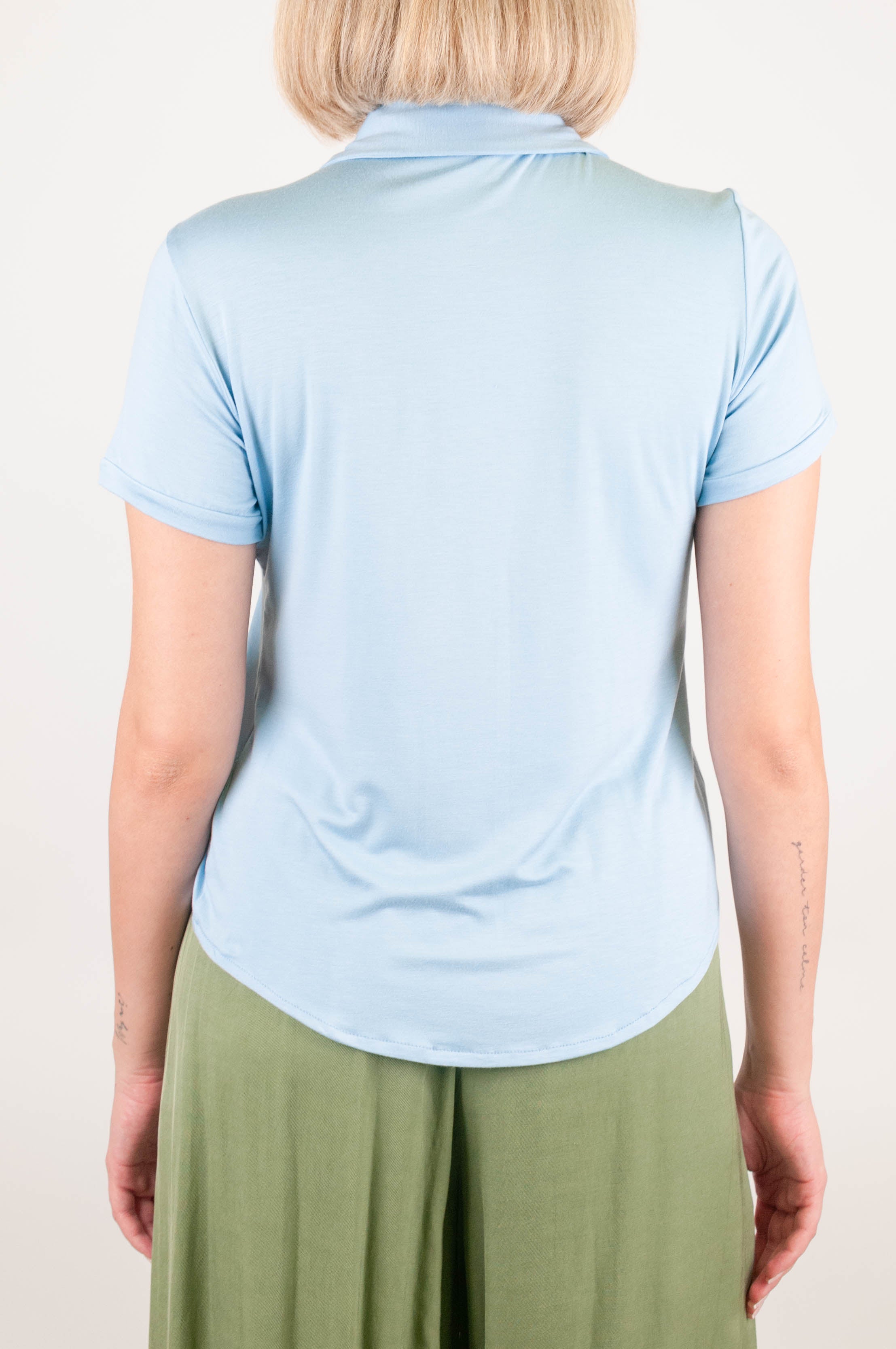 Dixie - T-shirt in viscosa mezza manica con colletto