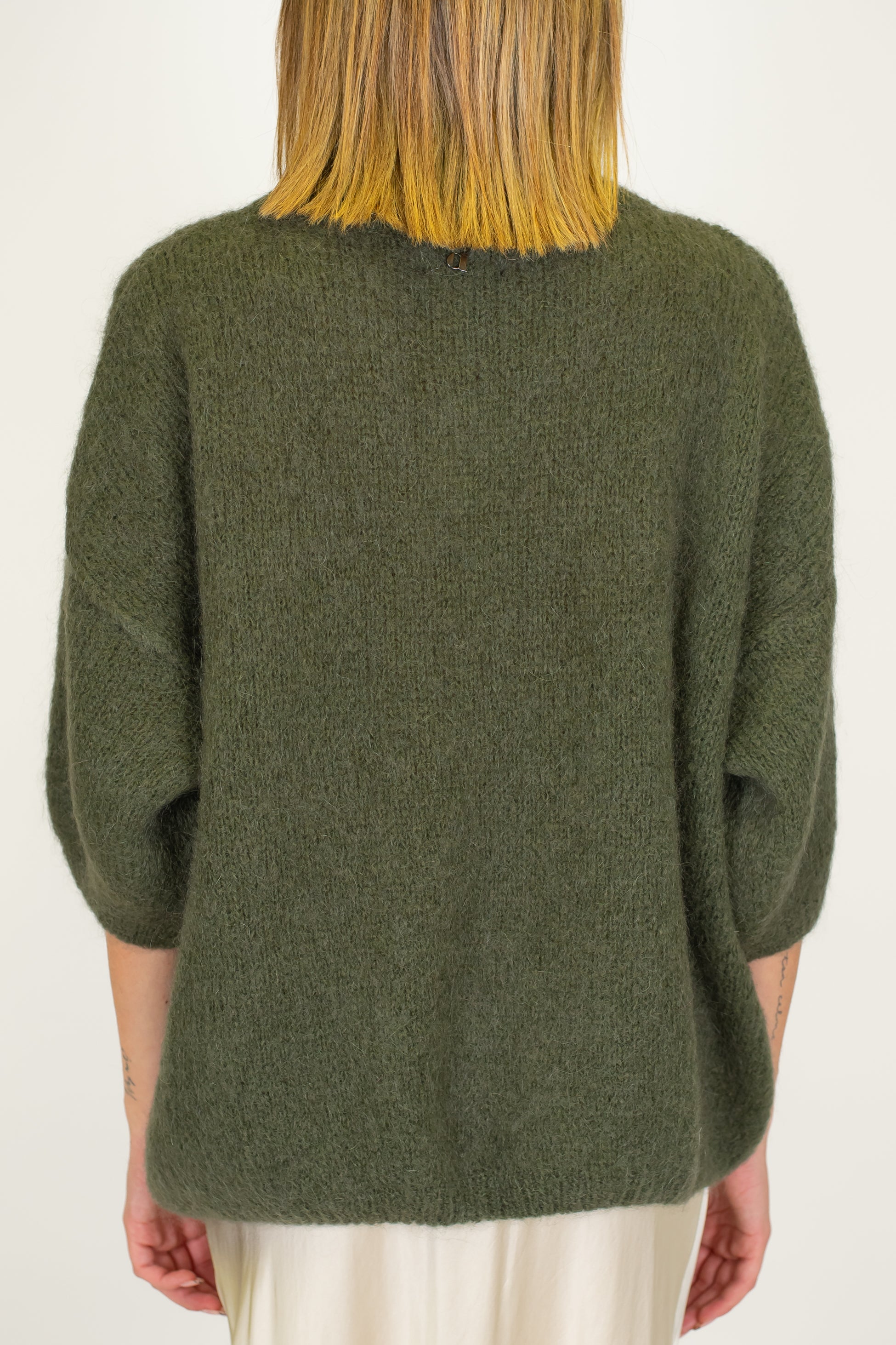 Dixie - Maglia over in misto lana con manica tre quarti