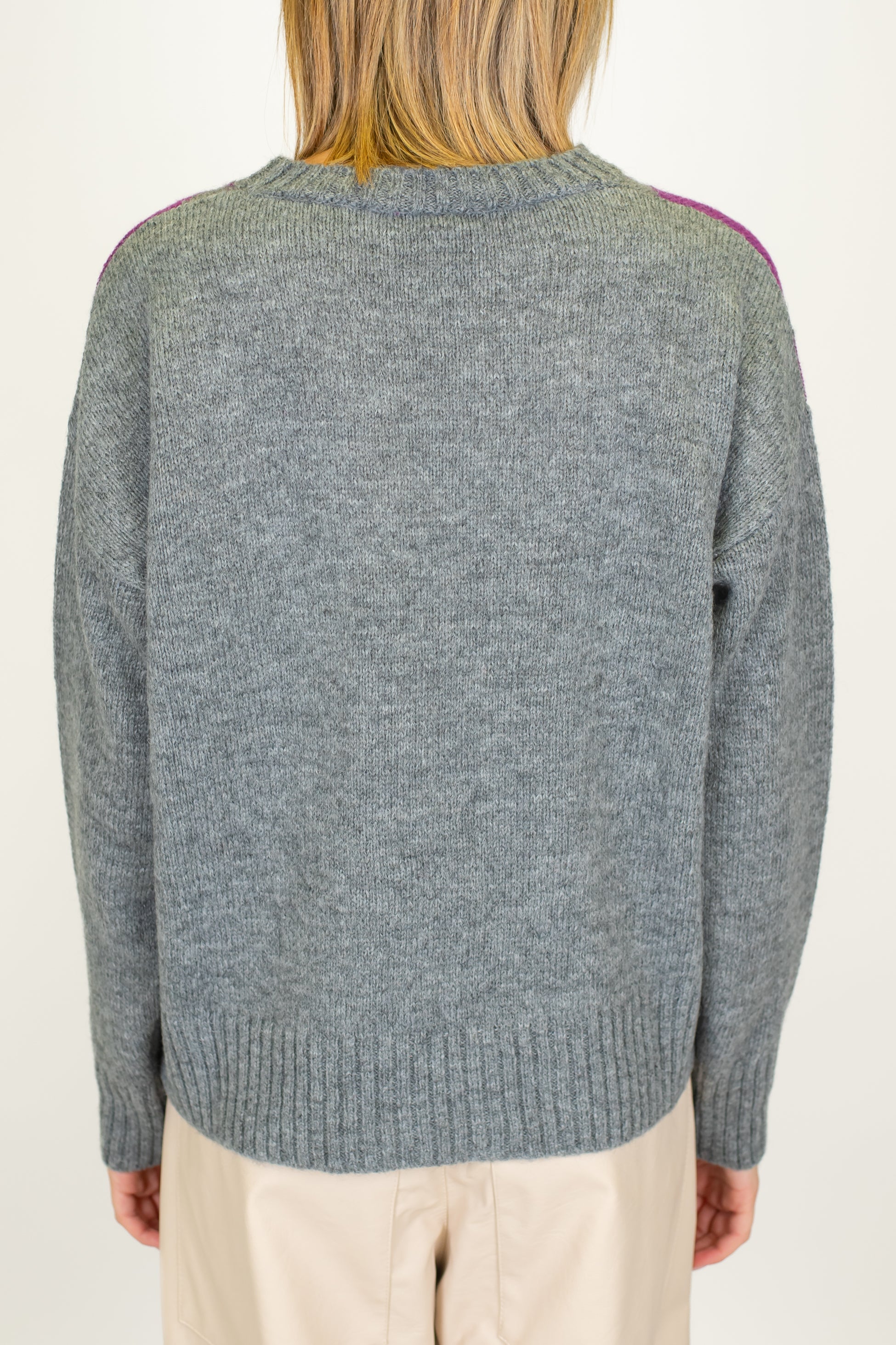 Tensione in - Maglia fantasia rombi a contrasto in misto lana