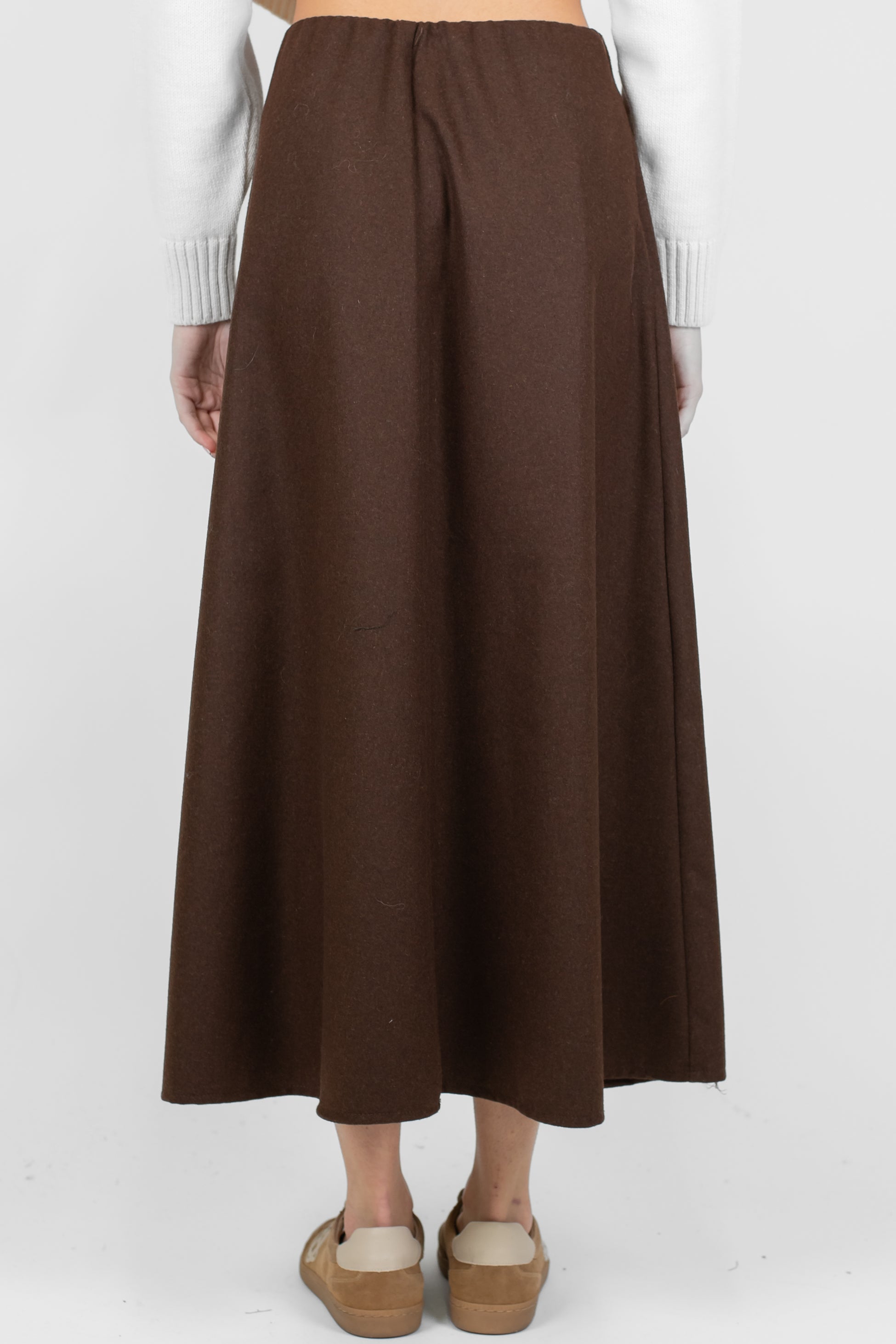 Tensione in - Gonna in misto lana con elastico in vita