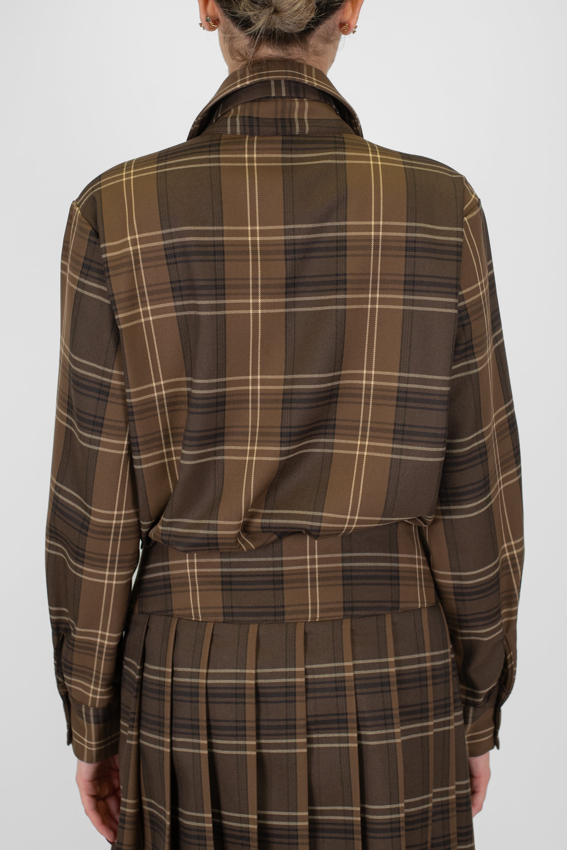 Tensione in - Camicia fantasia check con cravatta in tessuto