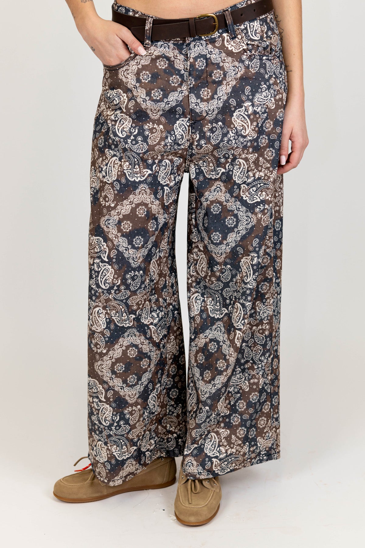 Motel - Pantalone palazzo fantasia bandana