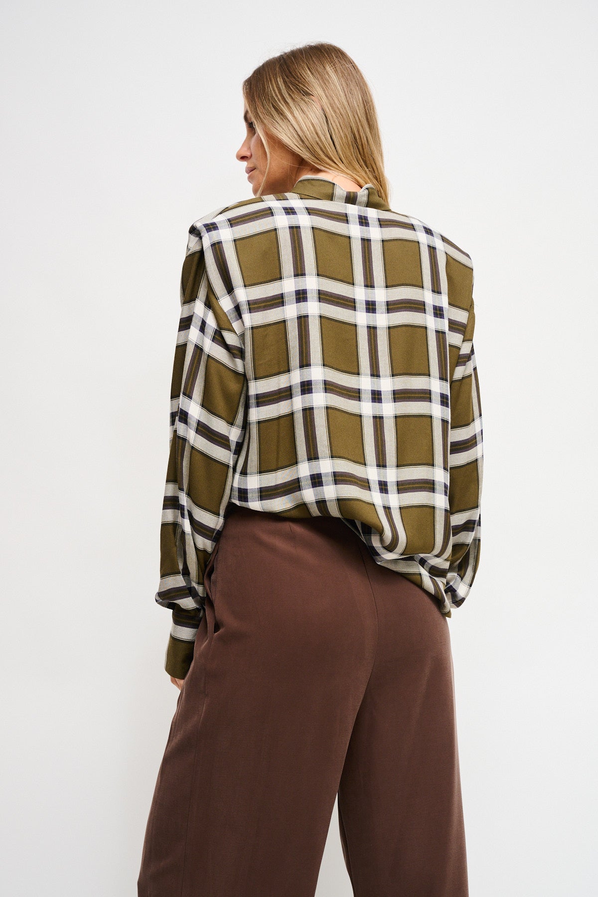 Maryley - Camicia fantasia check con spalline