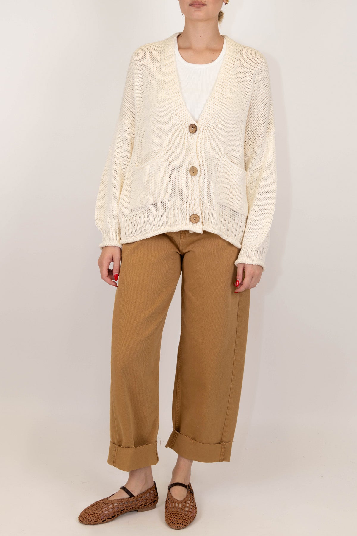 Motel - Pantalone regular in denim colorato con risvolto sul fondo