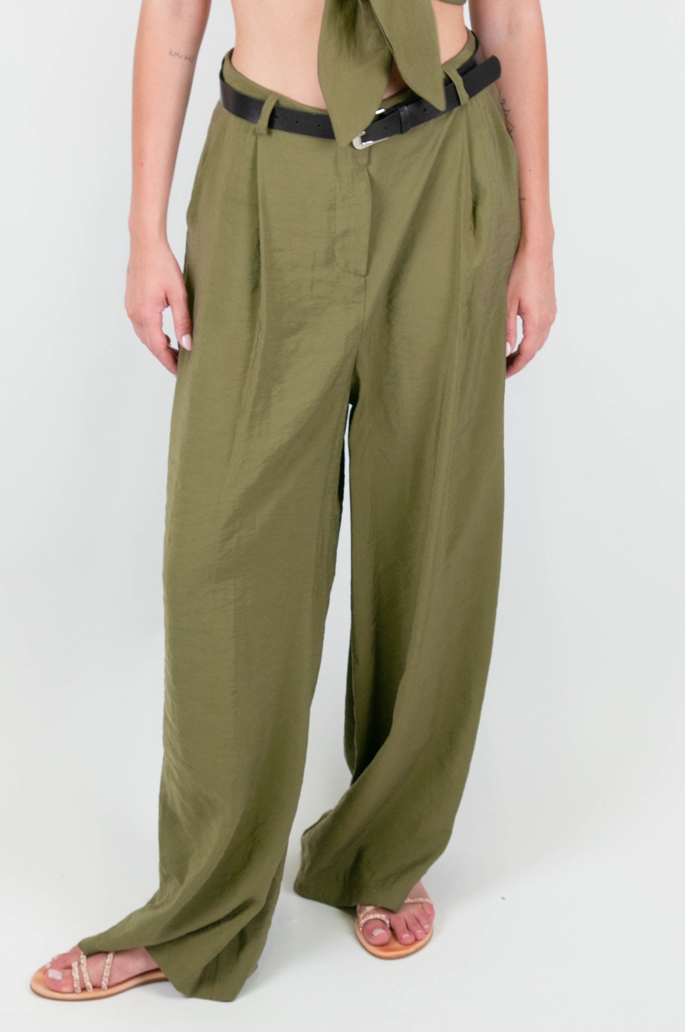 Haveone - Pantalone palazzo in modal con pinces