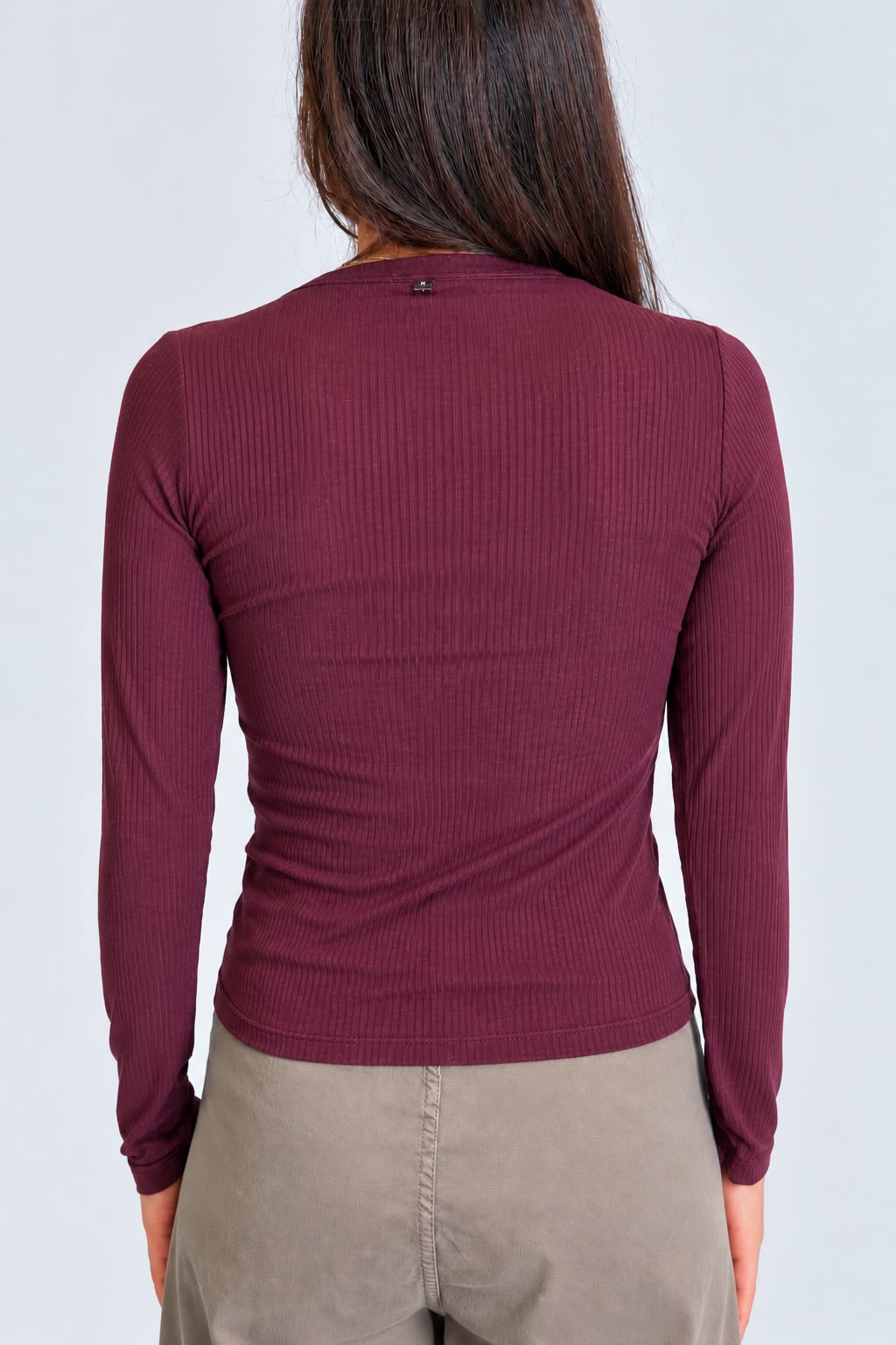 Dixie - Maglia serafino a costine basic in misto cashmere