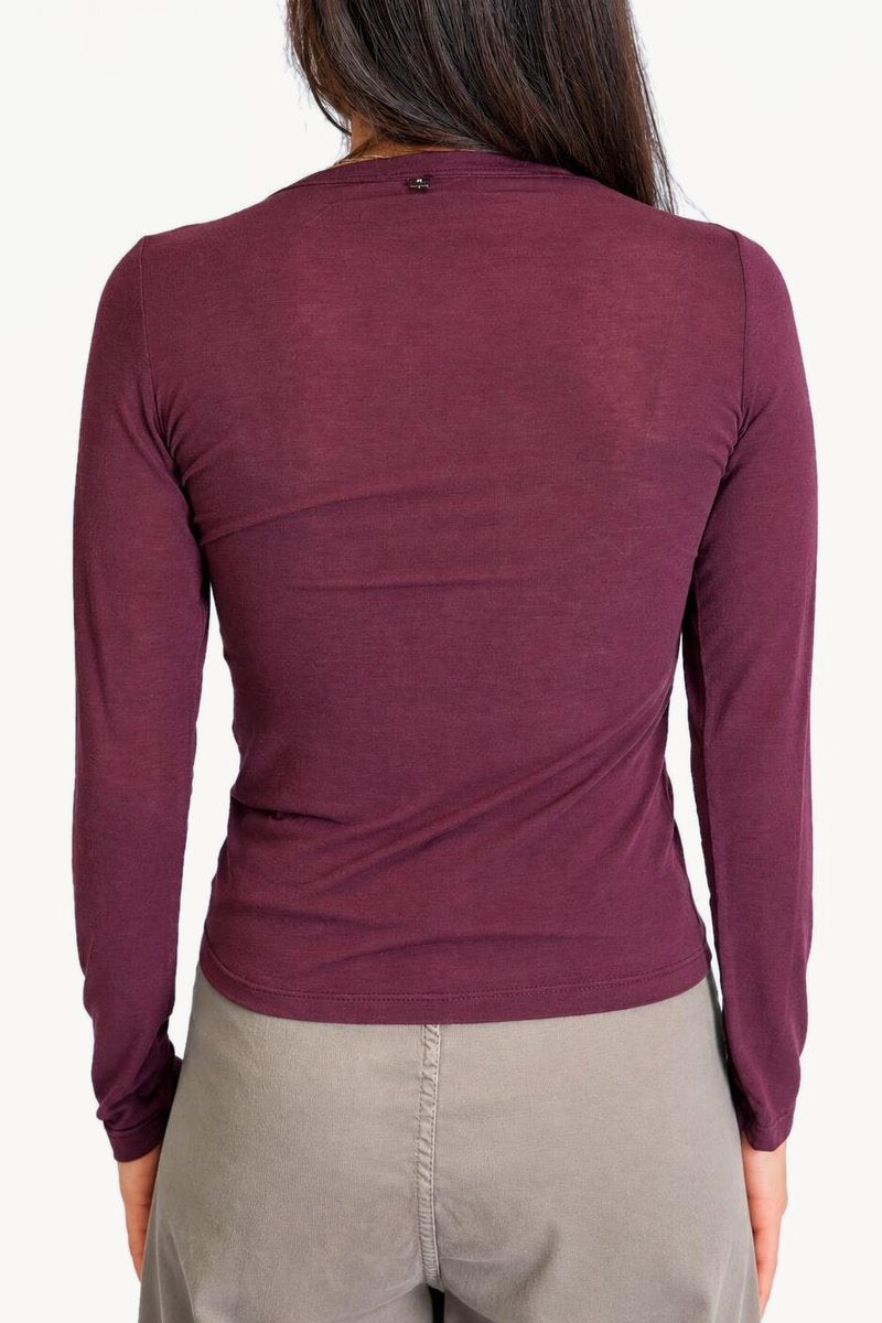 Dixie - Maglia serafino basic in misto cashmere
