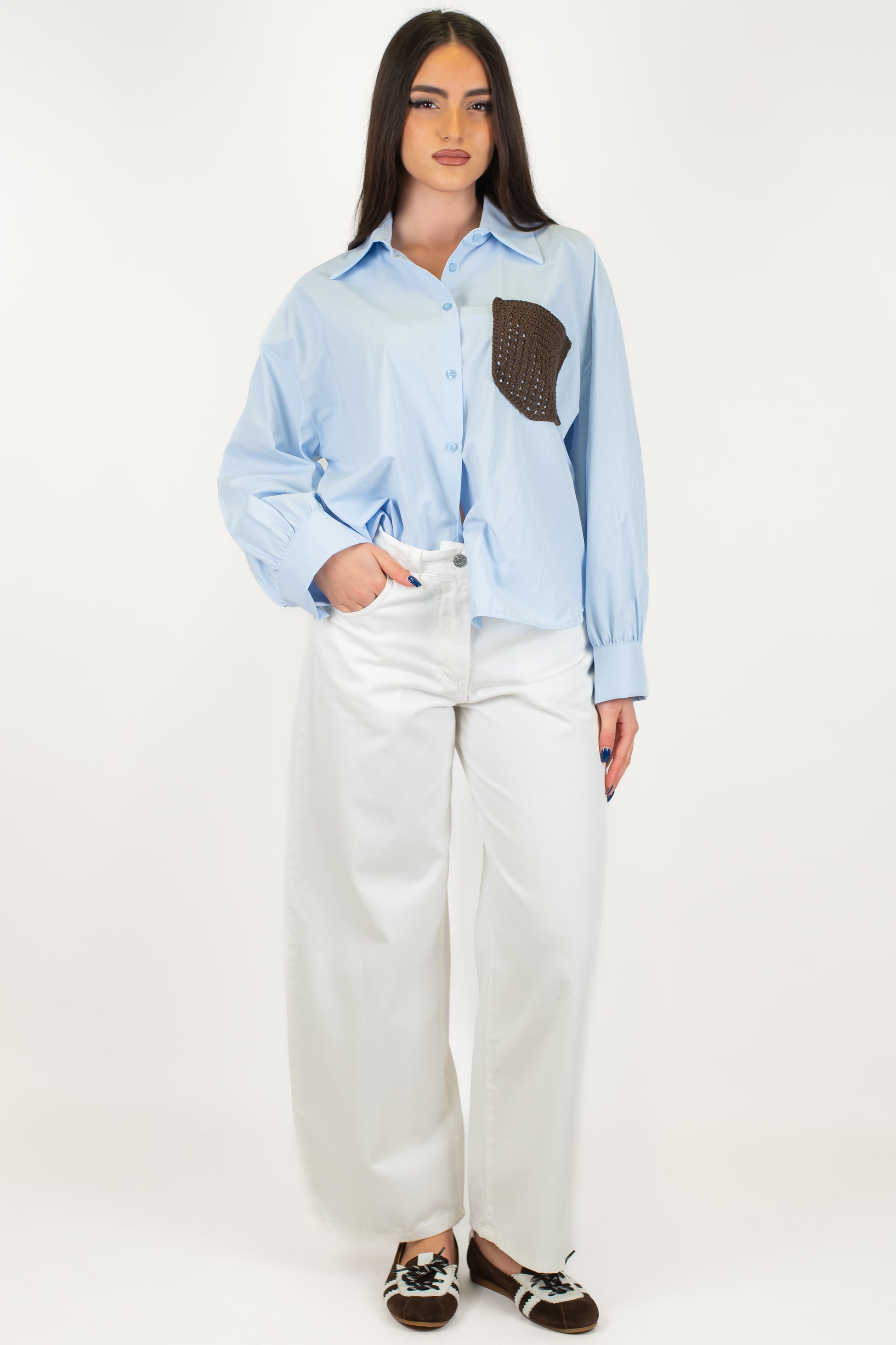 Haveone - Pantalone regular in denim colorato modello Bella