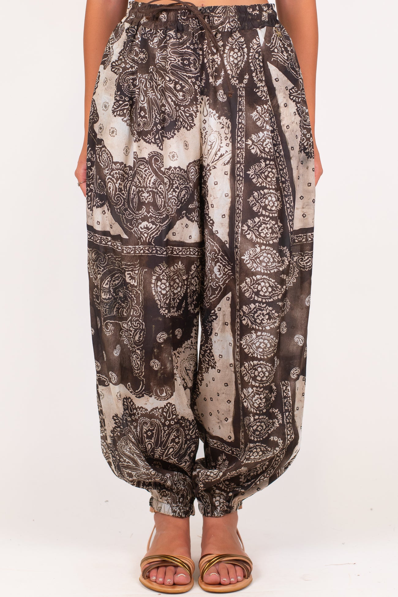 Souvenir - Pantalone fantasia bandana con elastico alla caviglia