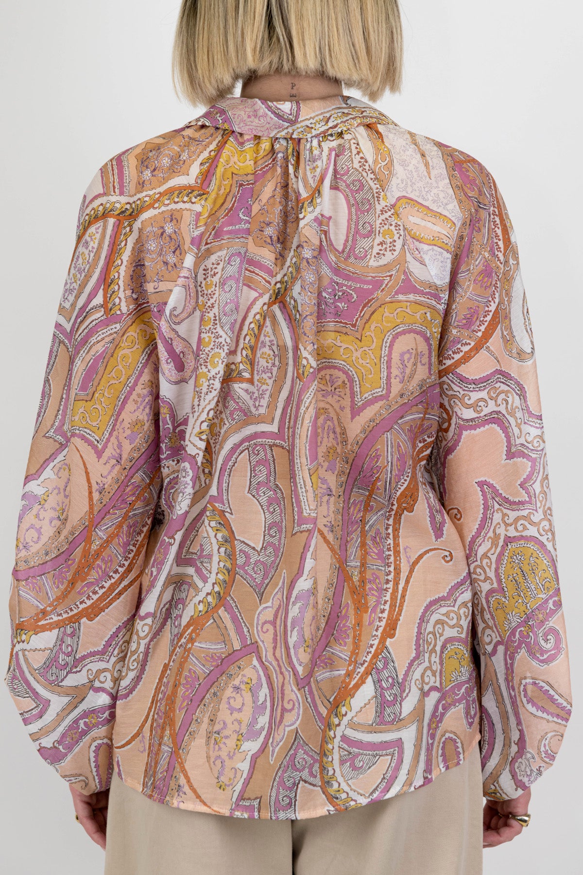 Motel - Camicia fantasia astratta in lyocel