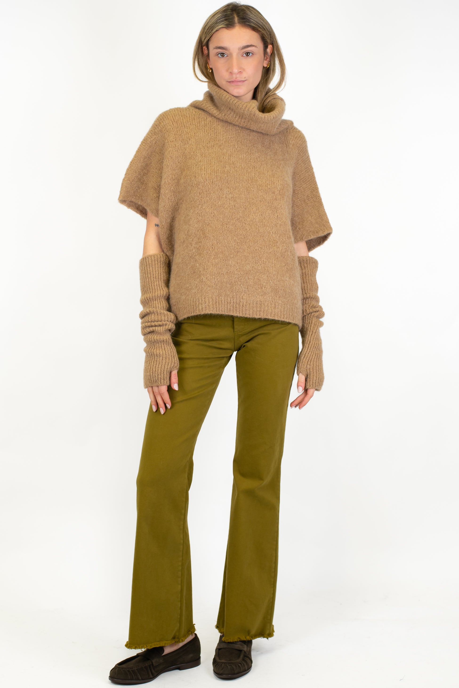 Motel - Pantalone a zampa in cotone invernale