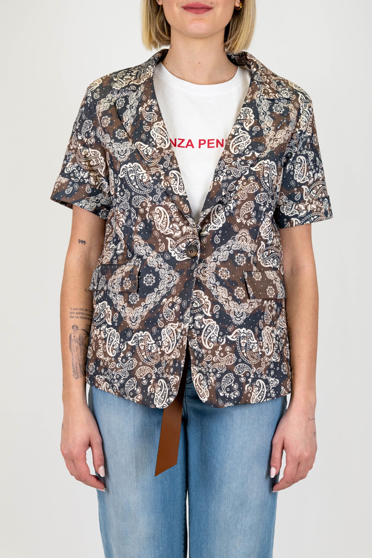 Motel - Giacca mezza manica fantasia bandana