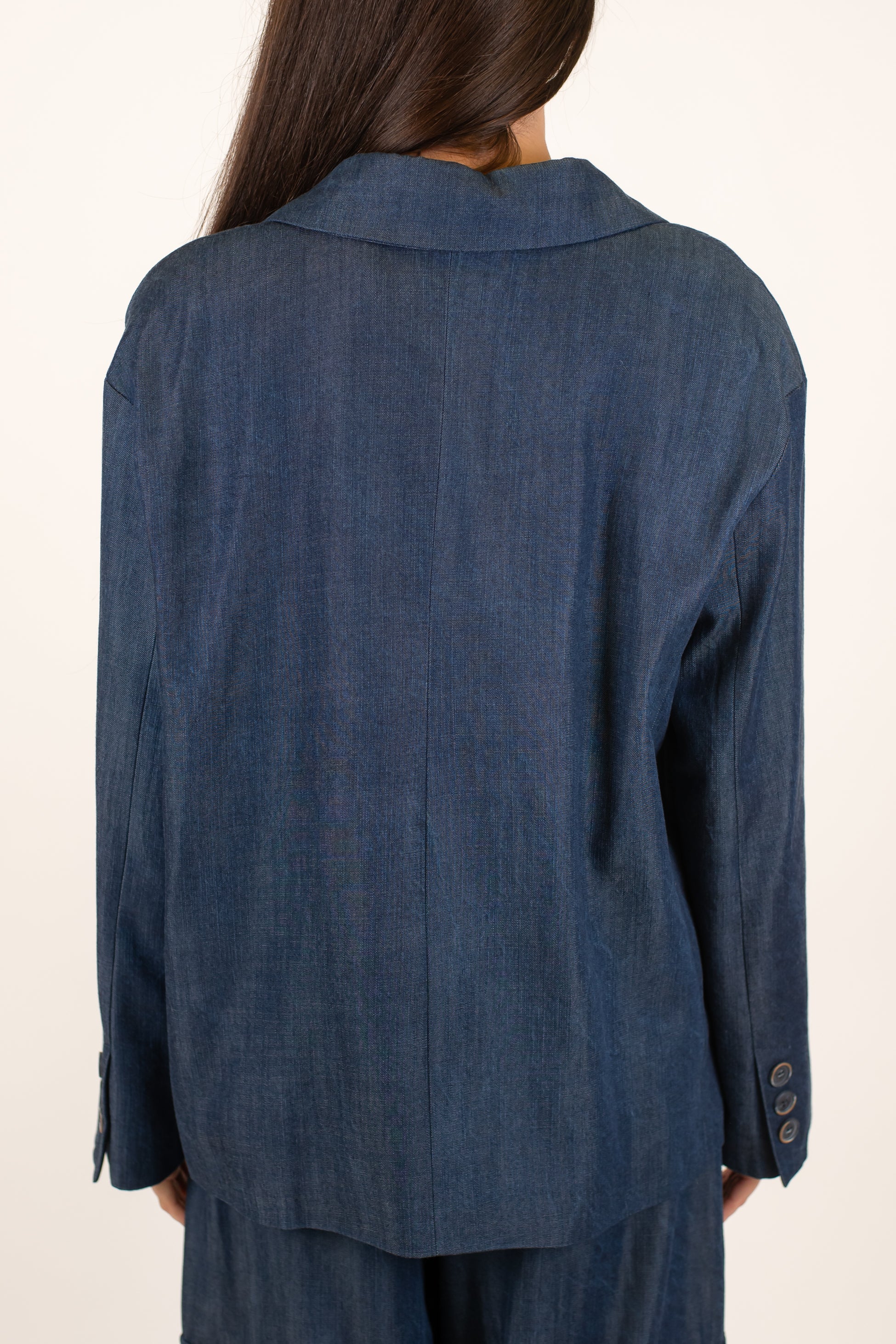 Tensione in - Giacca doppiopetto over in lyocell effetto denim