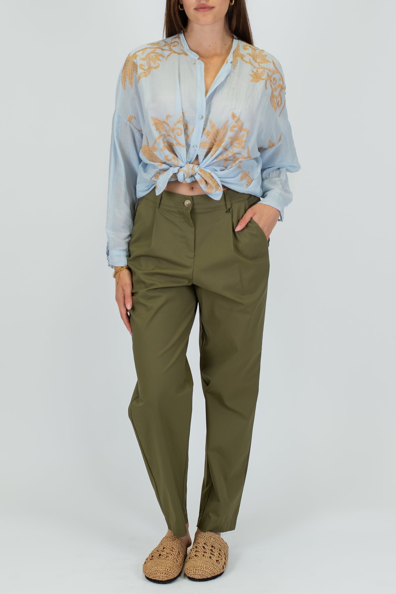 Dixie - Pantalone regoular con pinces e tasche uomo