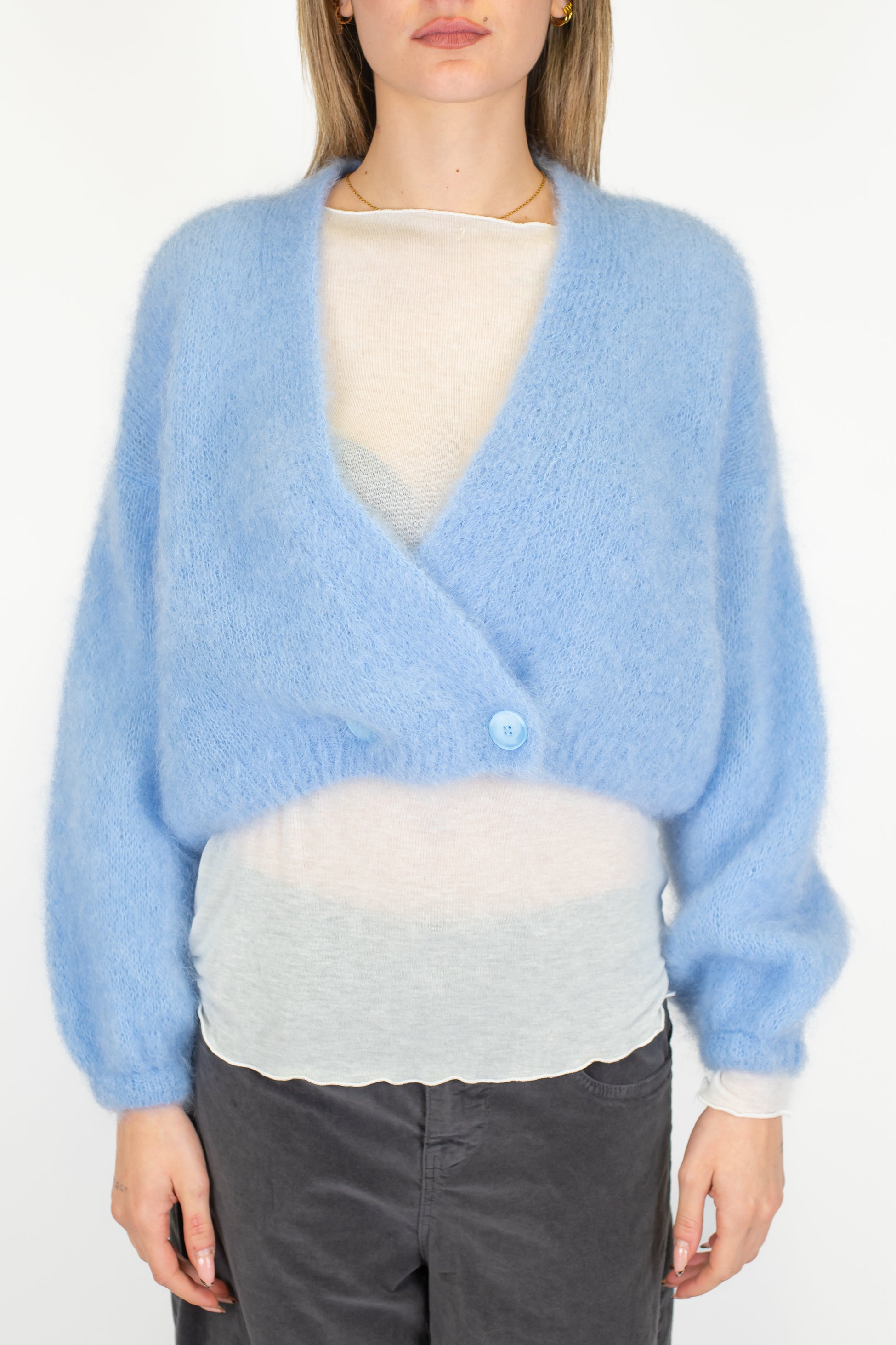 Dixie - Cardigan doppiopetto in lana mohair