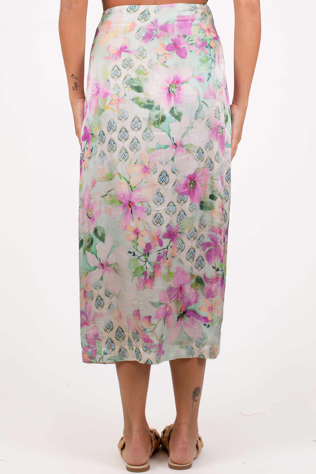 Maryley - Gonna pareo in viscosa fantasia fiori