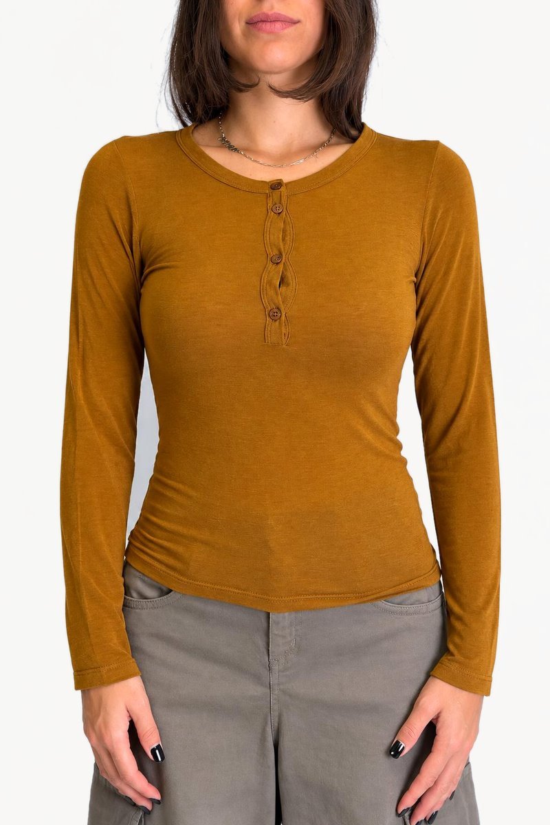 Dixie - Maglia serafino basic in misto cashmere