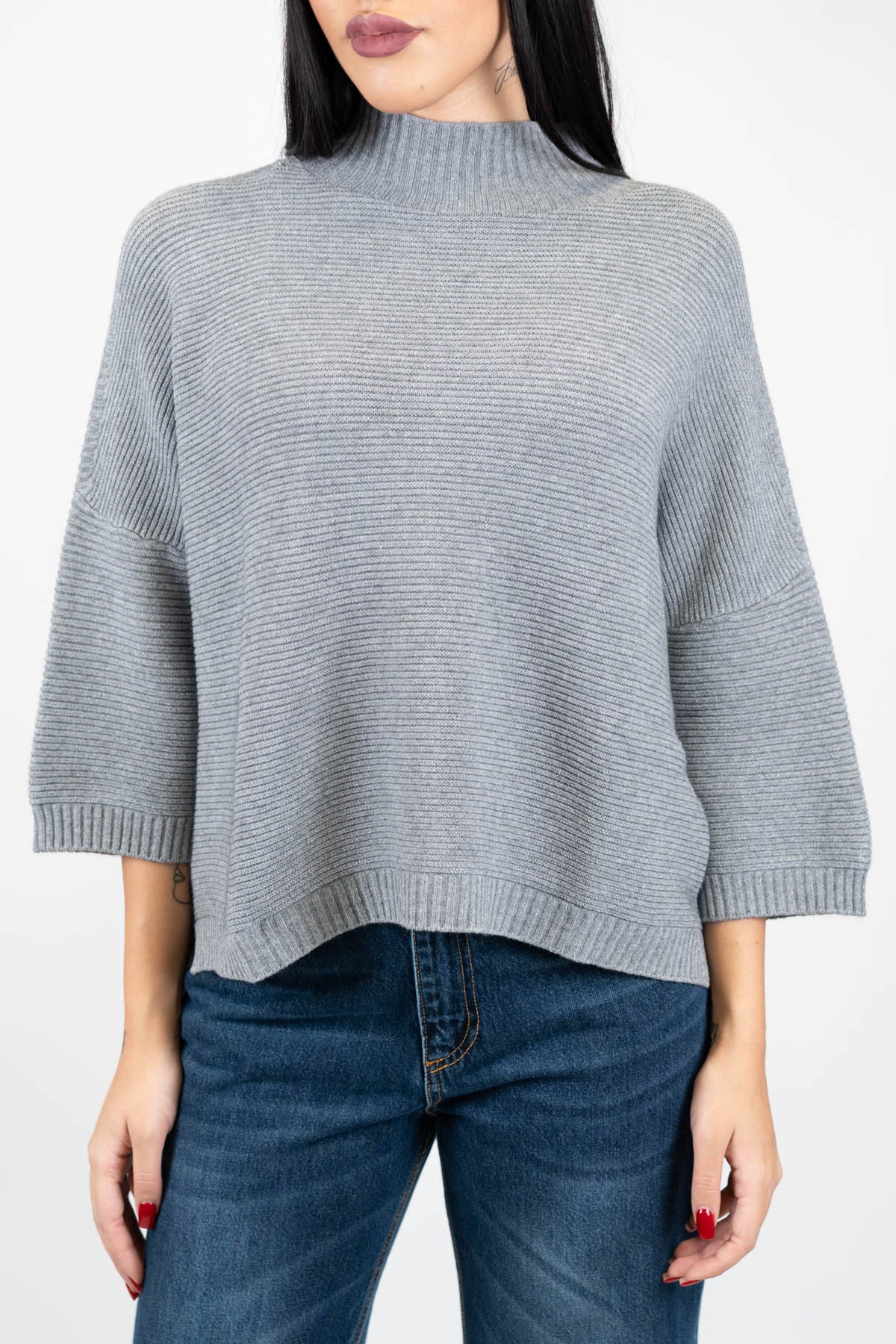 Kontatto - Maglia a coste con manica a tre quarti