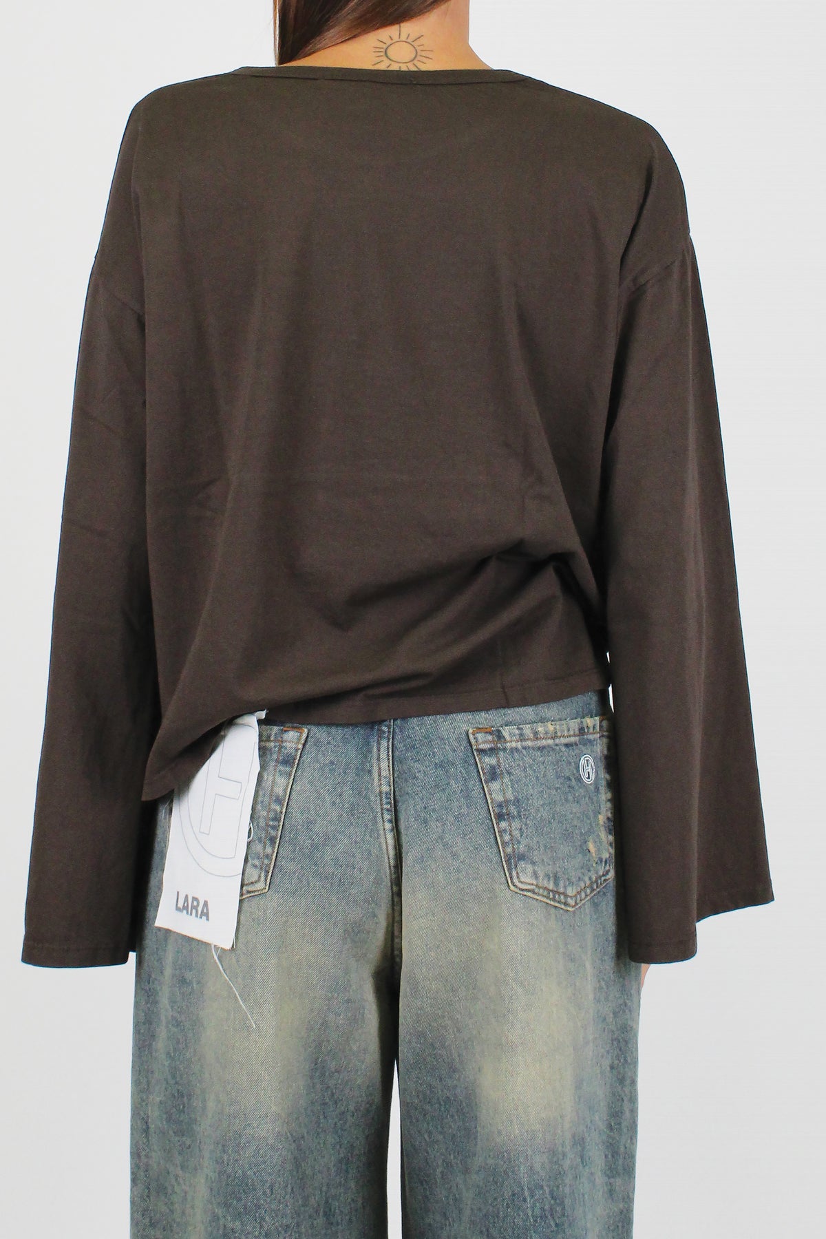 Haveone - Shirt manica lunga a trapezio tinta unita