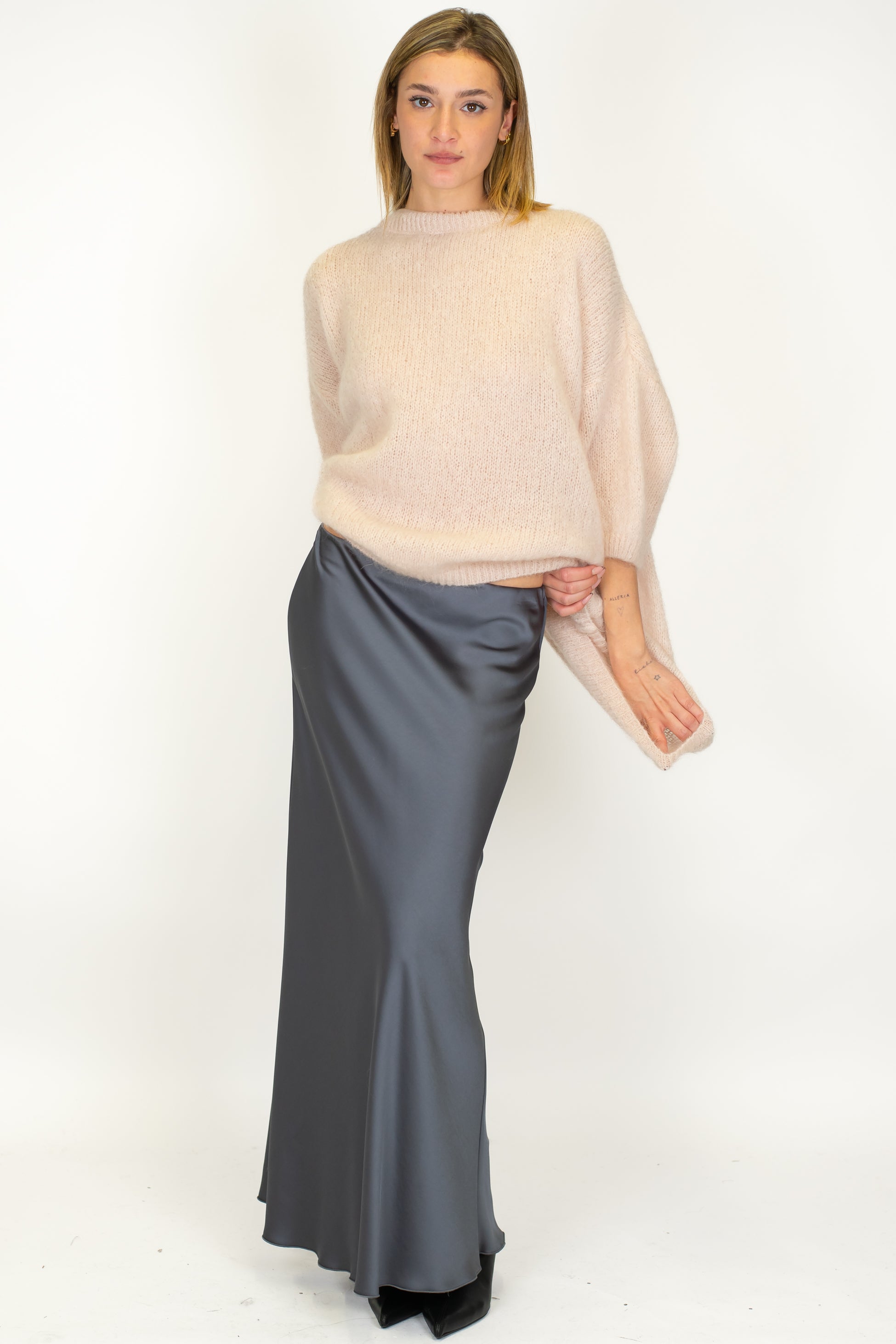 Dixie - Maglia over in misto lana con manica tre quarti