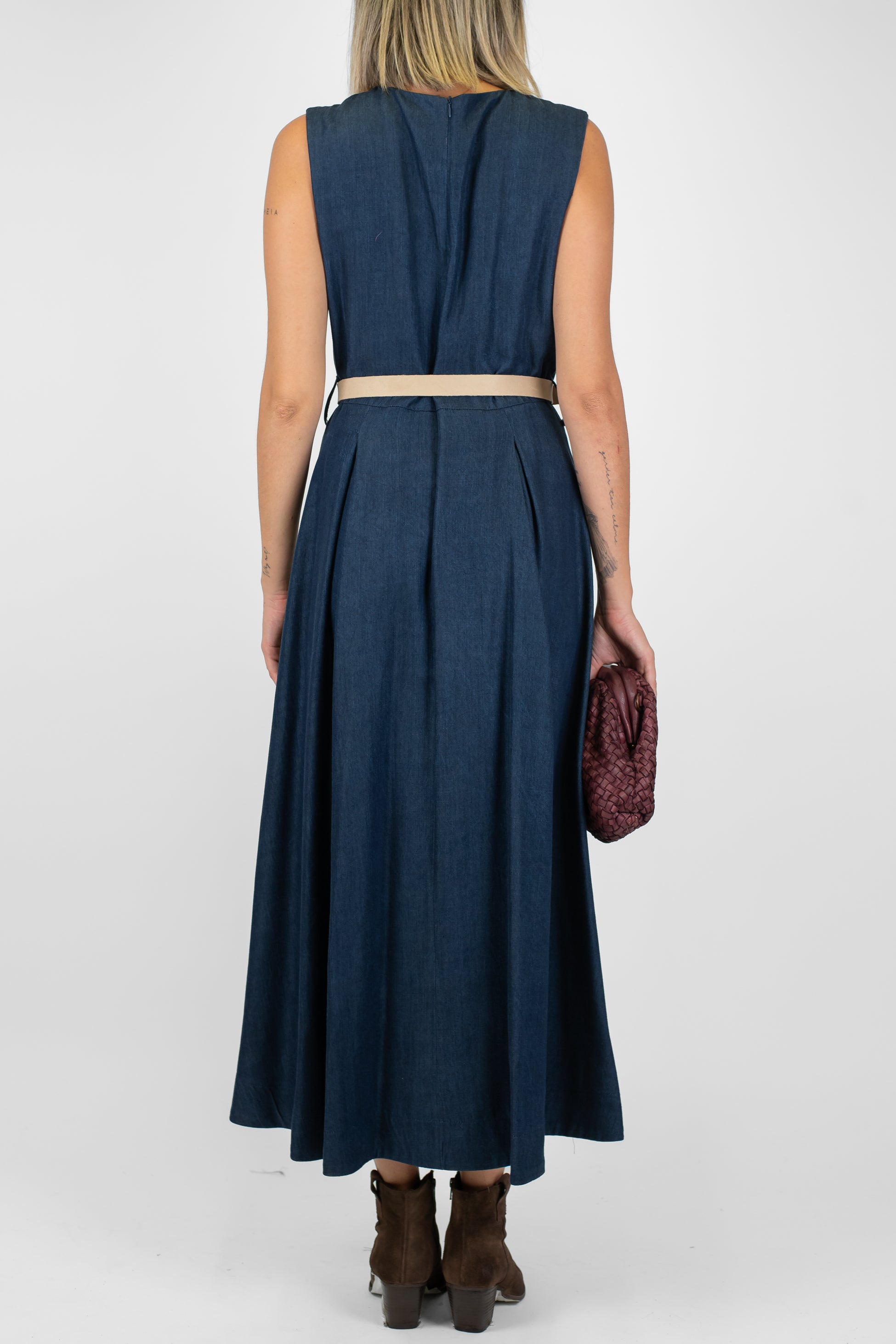 Maryley - Abito lungo giromaniche in lyocell