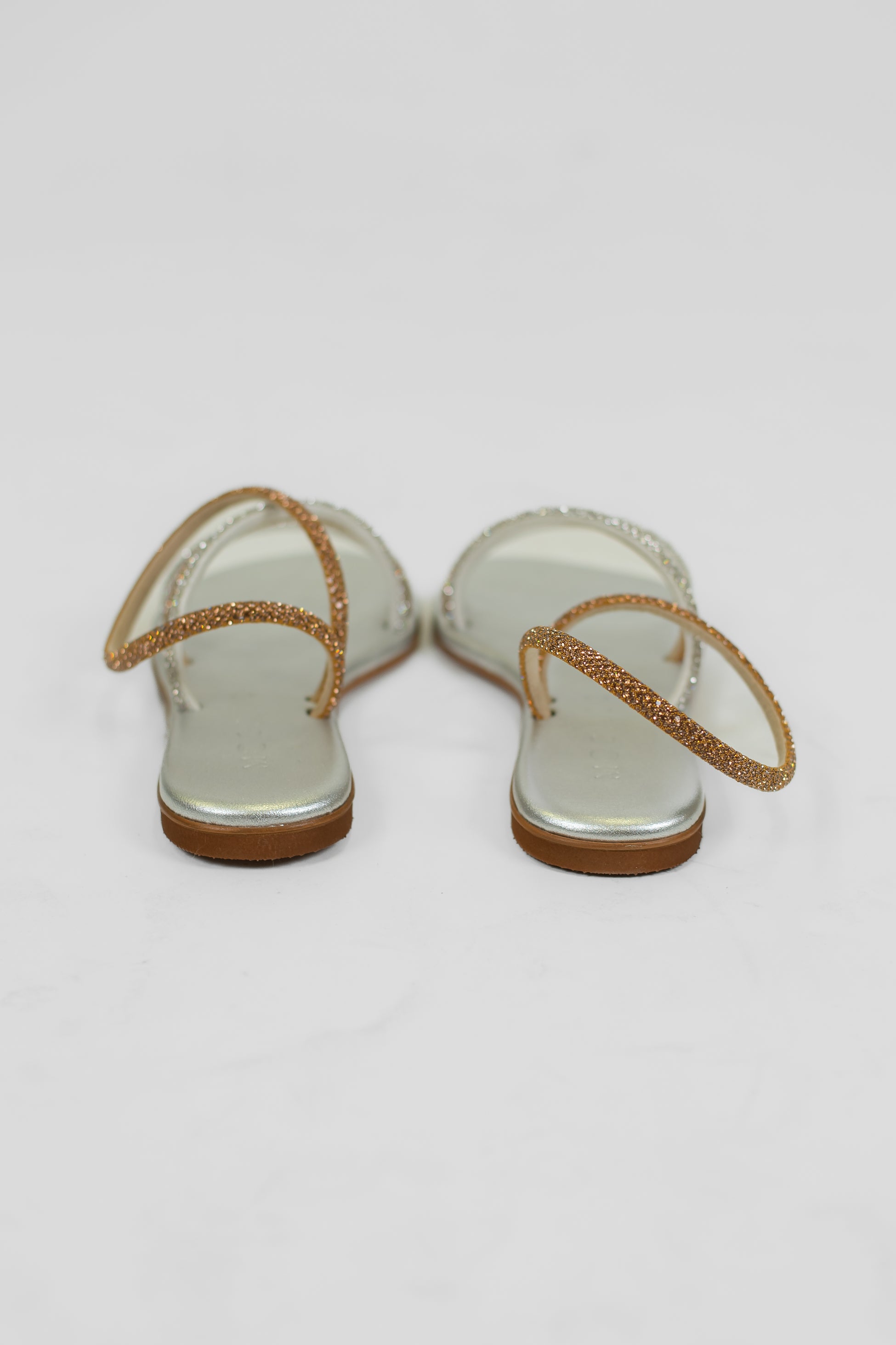 Mosaic - Sandalo con strass intrecciatoa due colori con sottopiede metallizzato