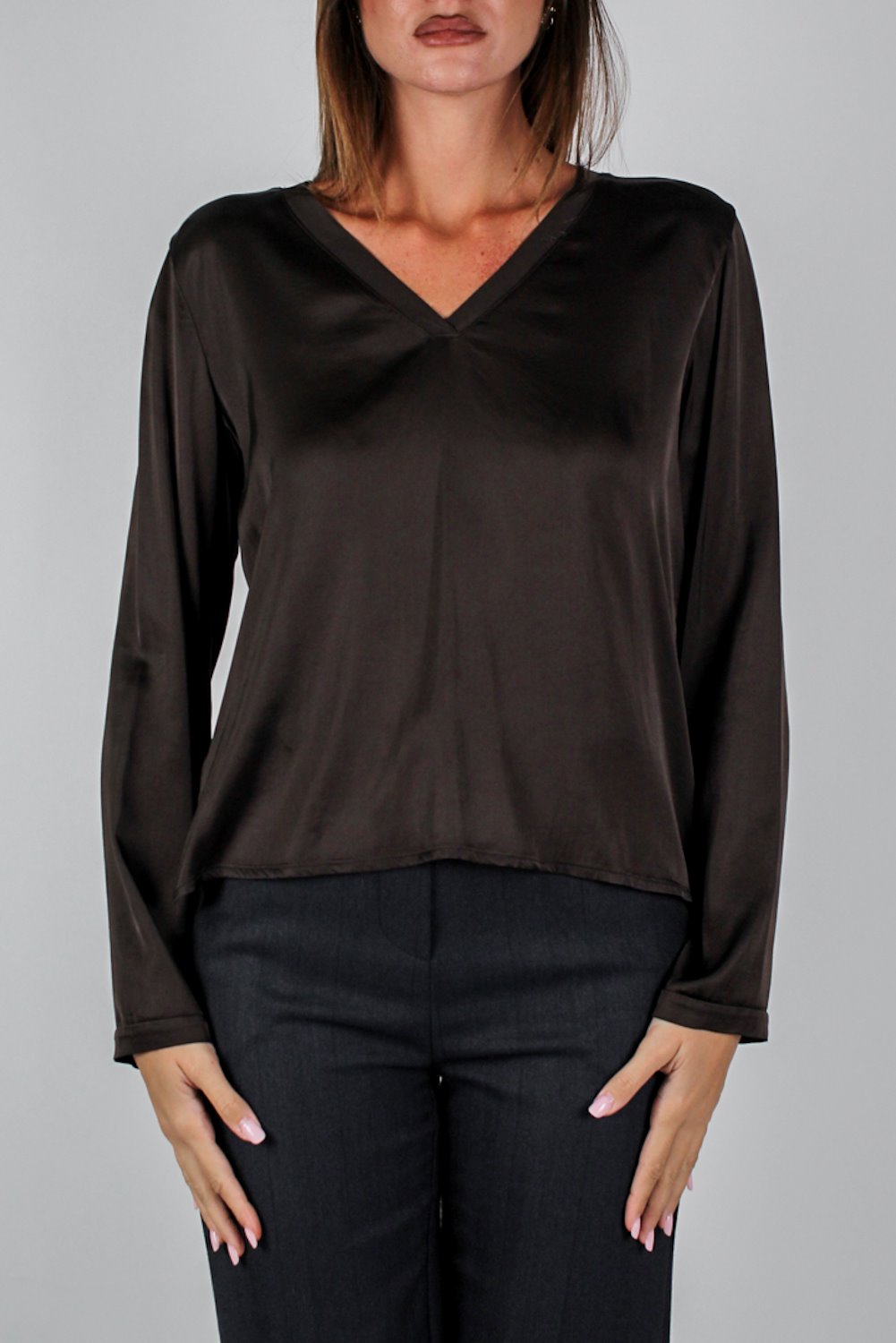 Maryley - Shirt scollo a V in viscosa