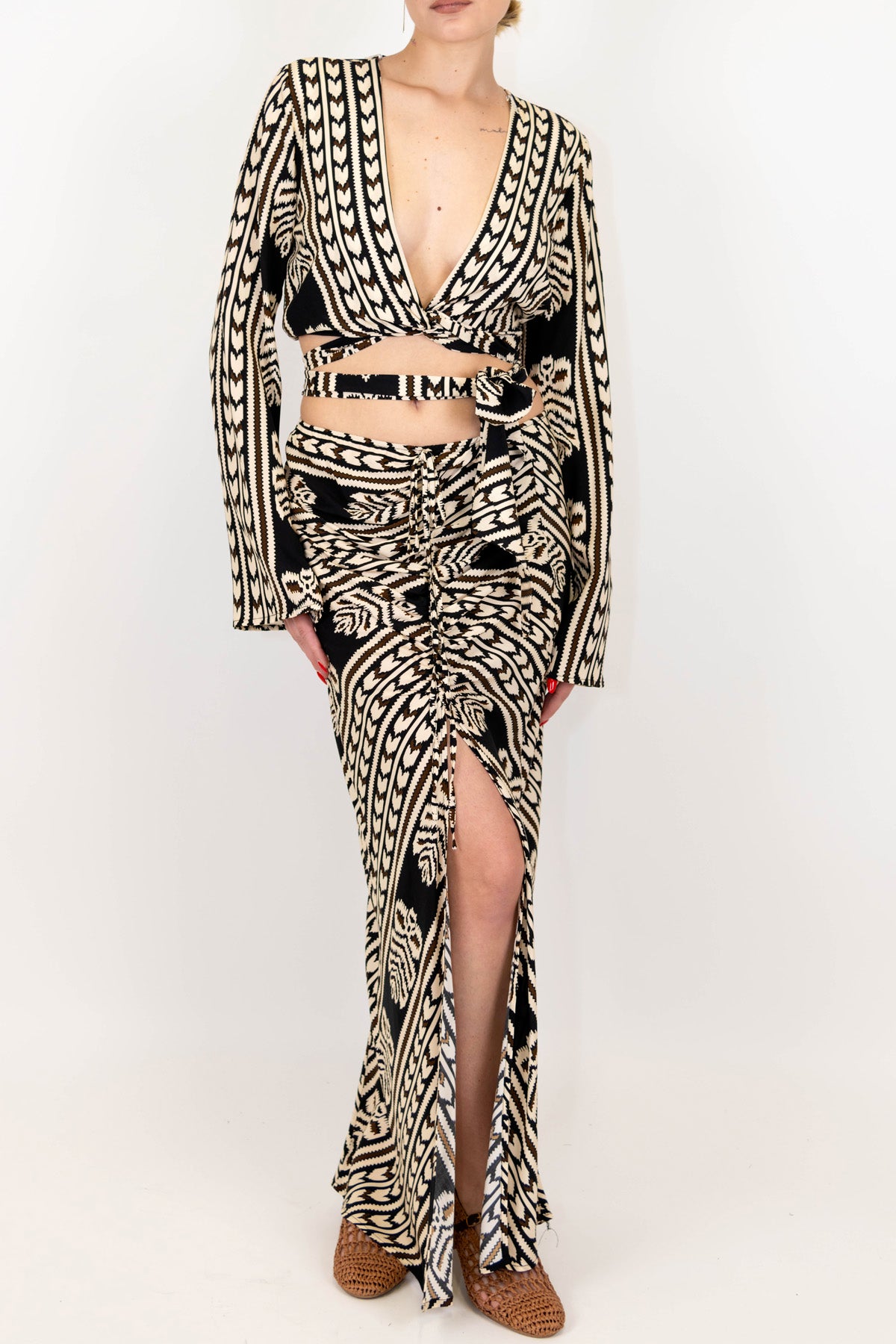 Haveone - Gonna a portafolgio fantasia etnica in viscosa