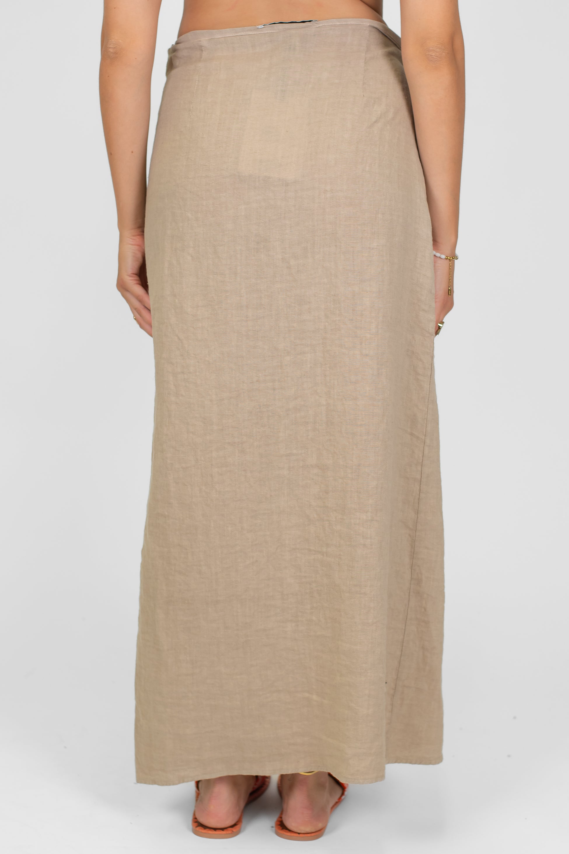 Haveone - Gonna pareo in lino chiusura portafoglio