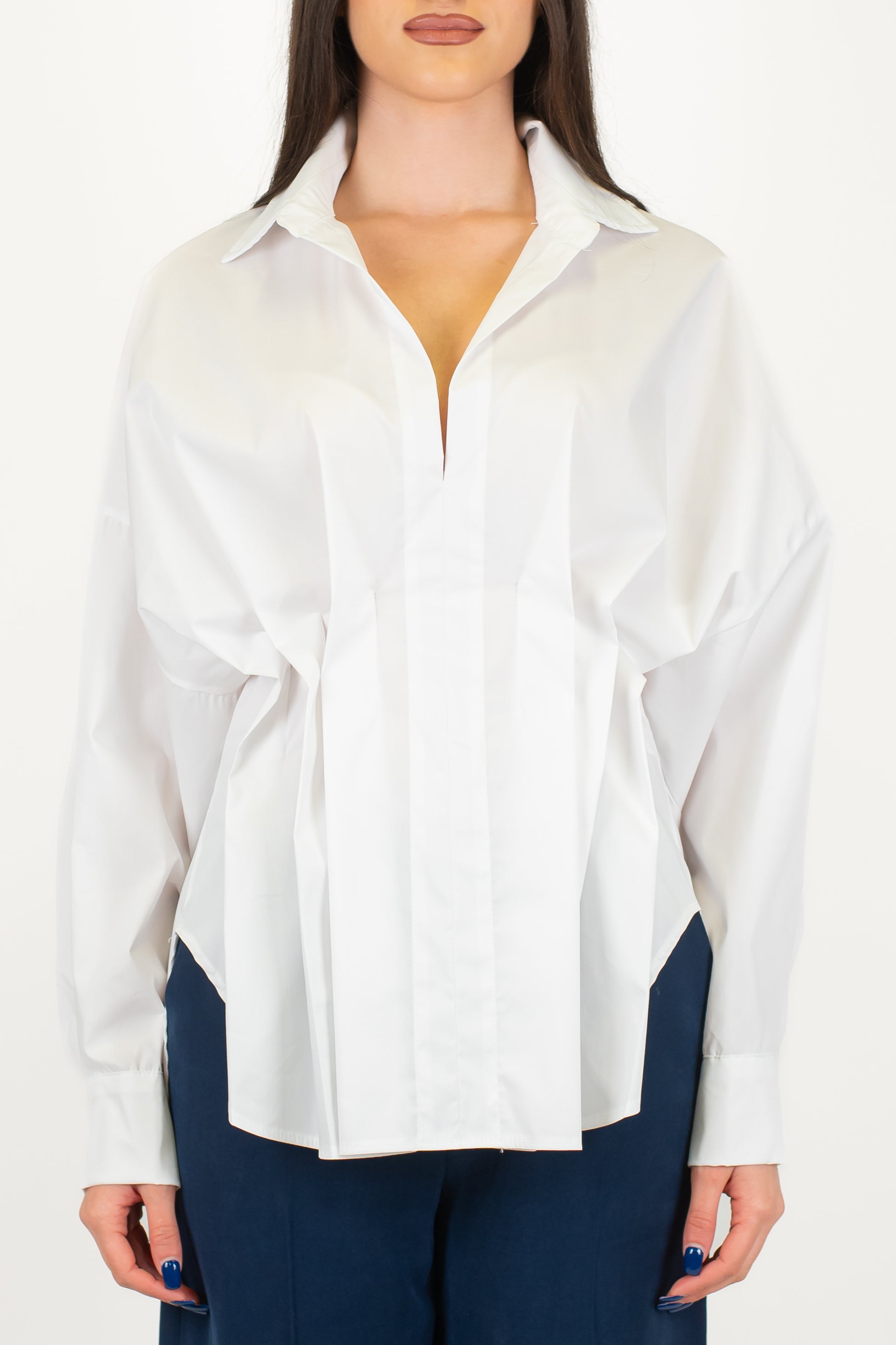Haveone - Camicia over con pieghe frontali e arriccio sul retro