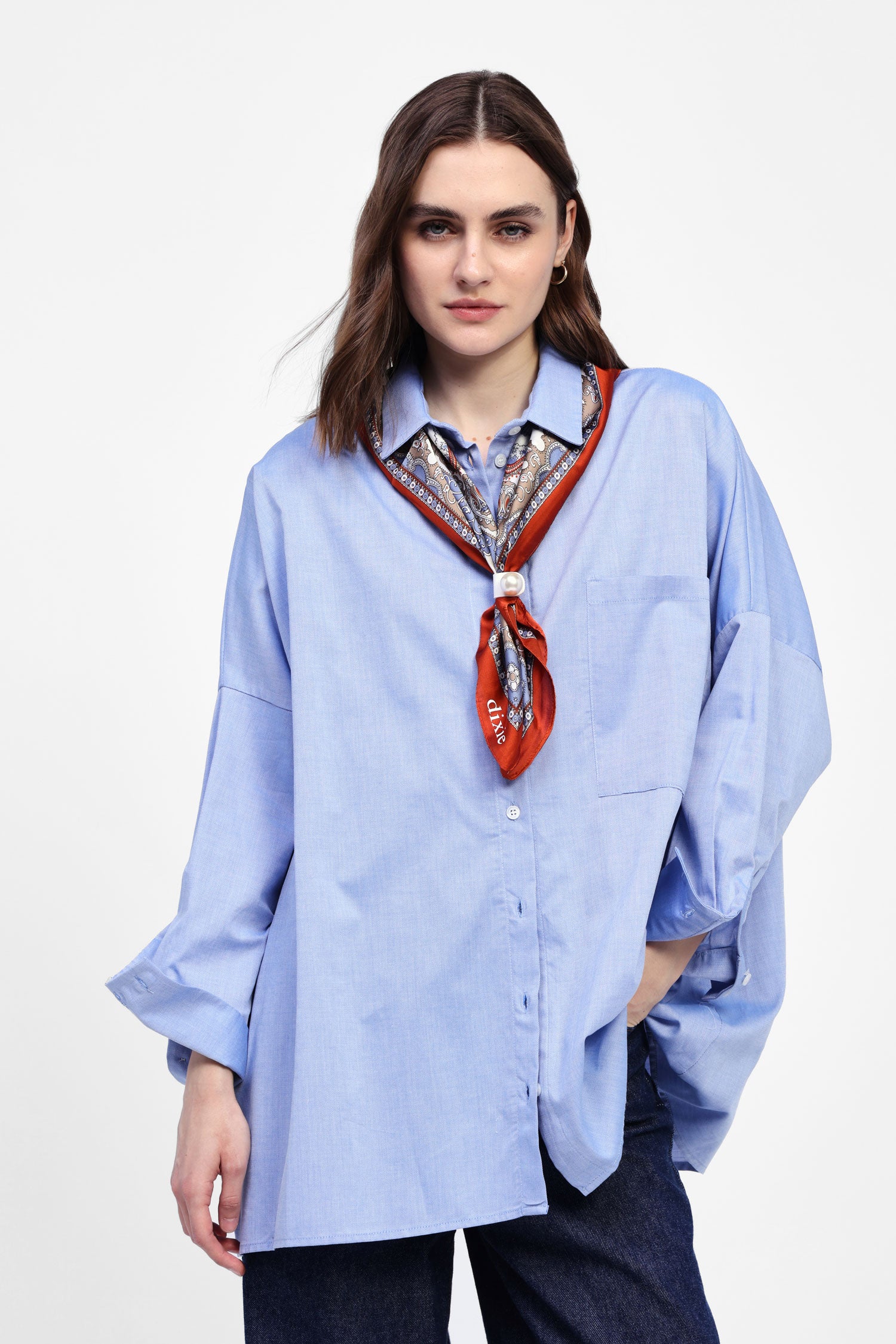 Dixie - Camicia oversize con foulard