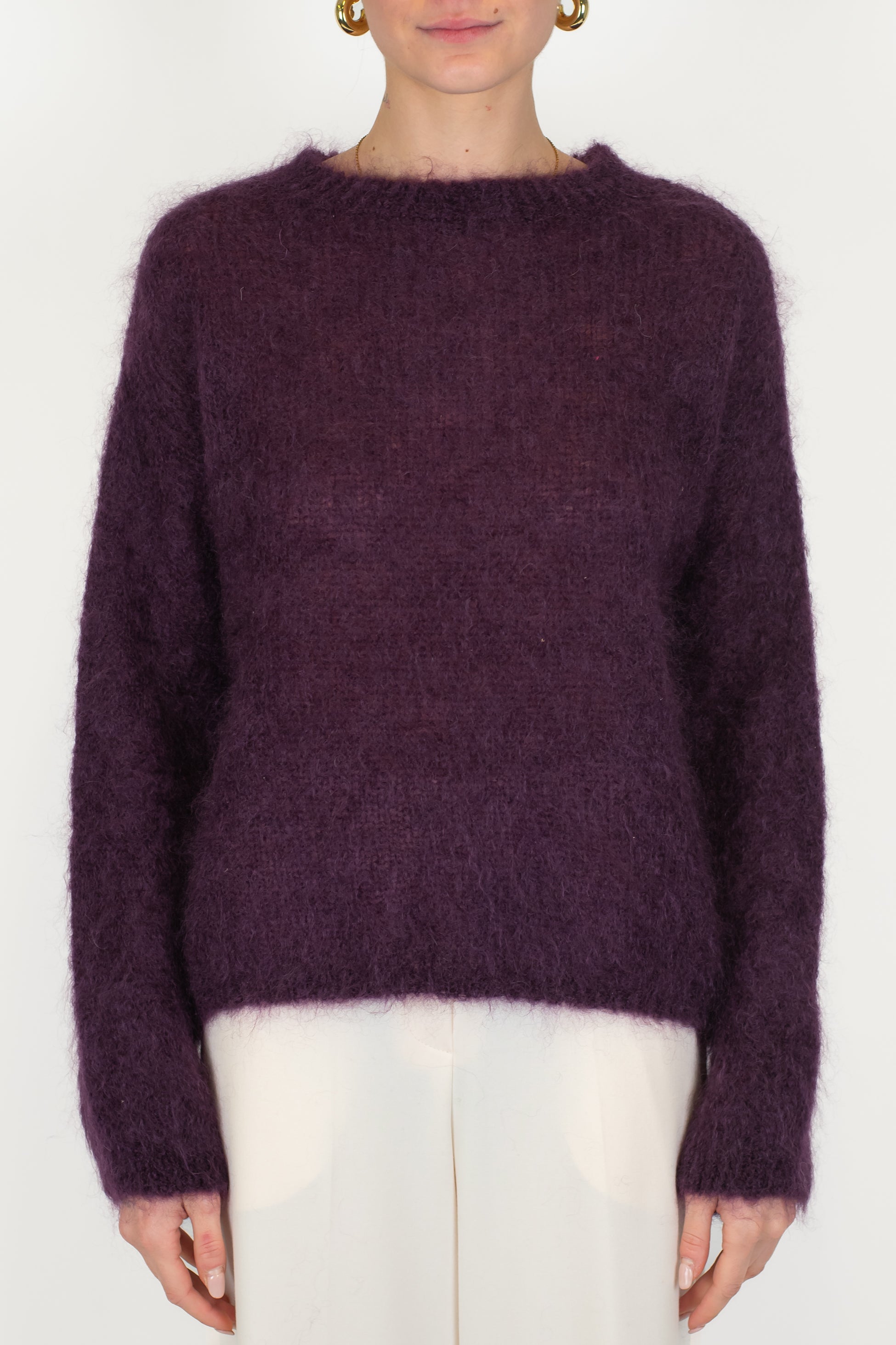 Tensione in - Maglia girocollo in lana mohair