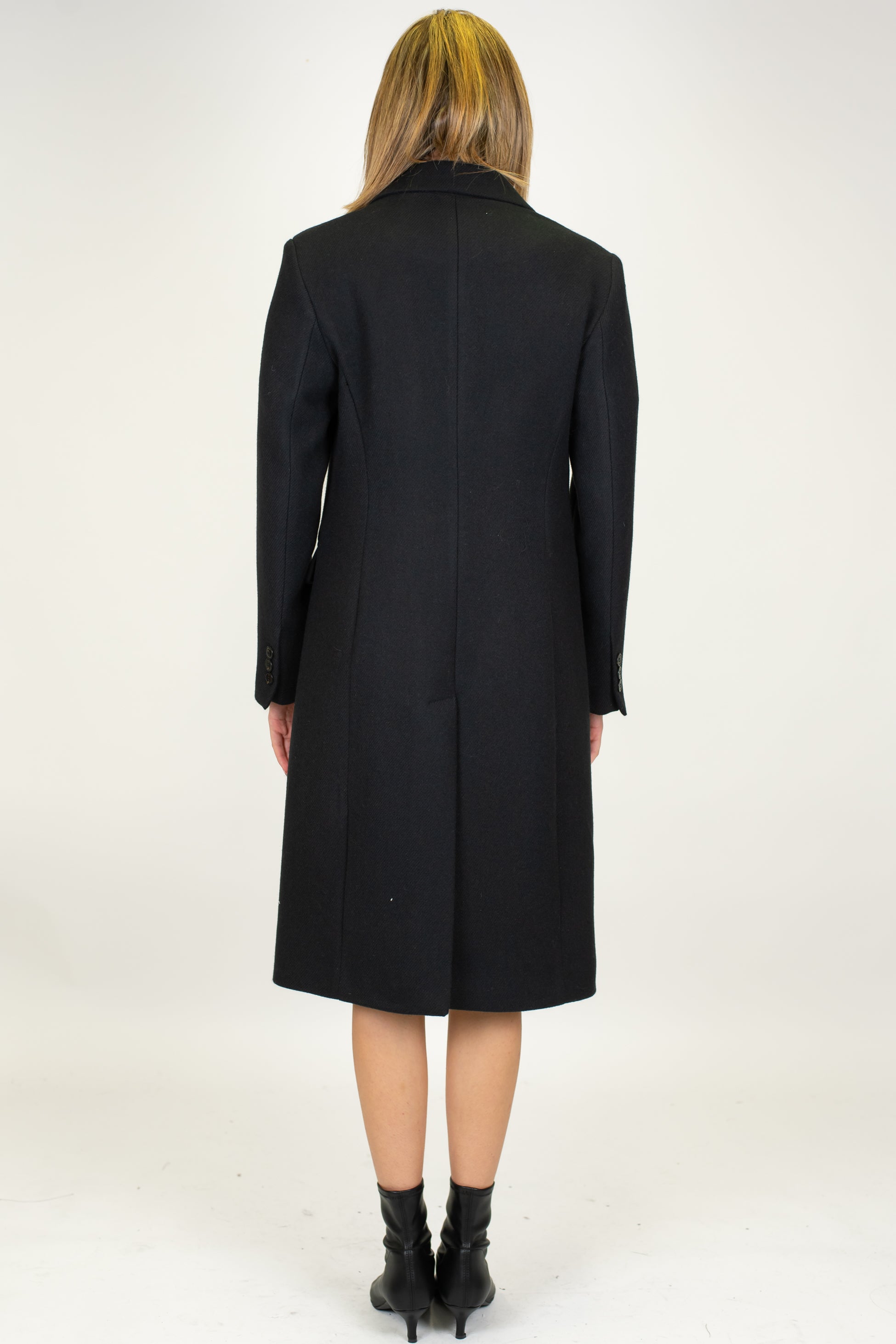 Maryley - Cappotto lungo doppiopetto con rever a lancia