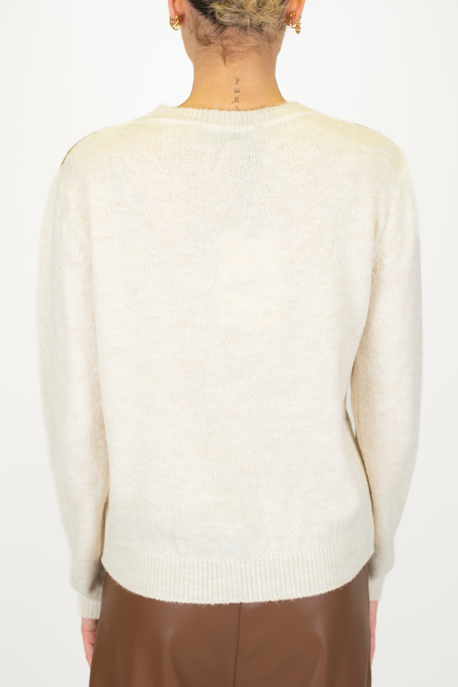 Haveone - Maglia fantasia rombi a contrasto in misto lana