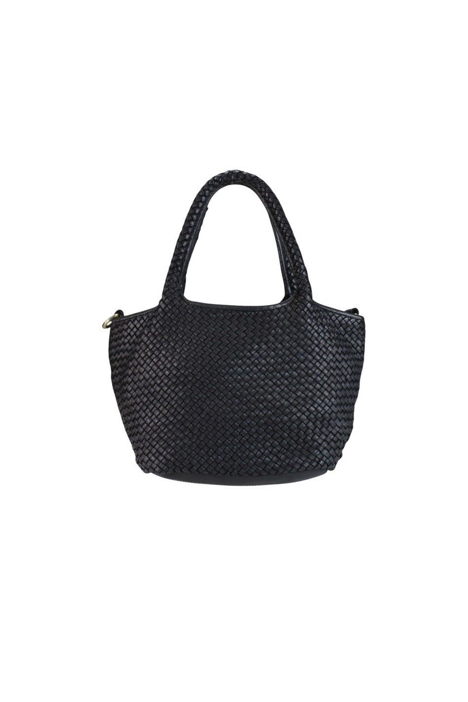 Borsa media in vera pelle intrecciata vintage