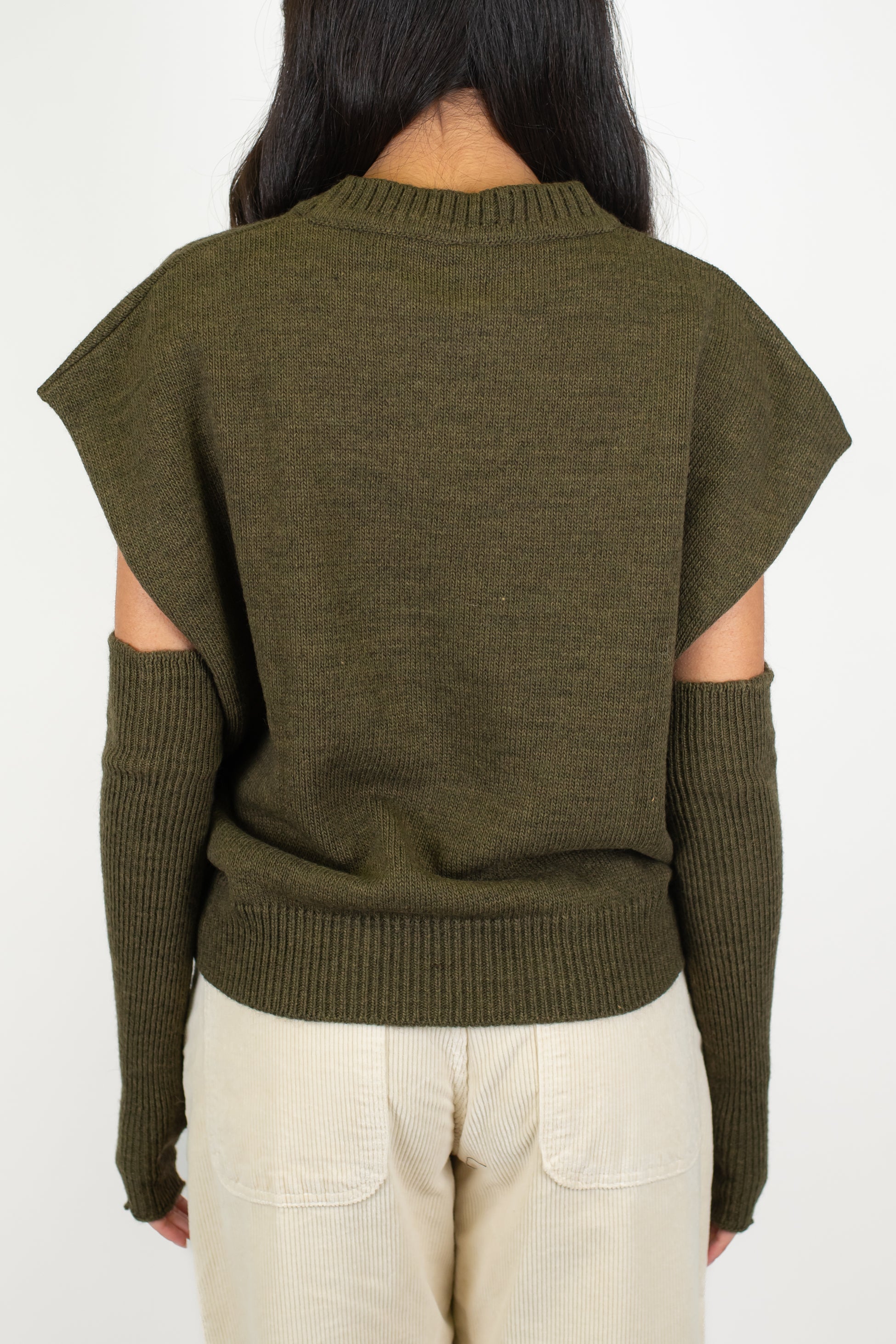 Tensione in - Maglia fantasia rombi a contrasto in misto lana con manicotti