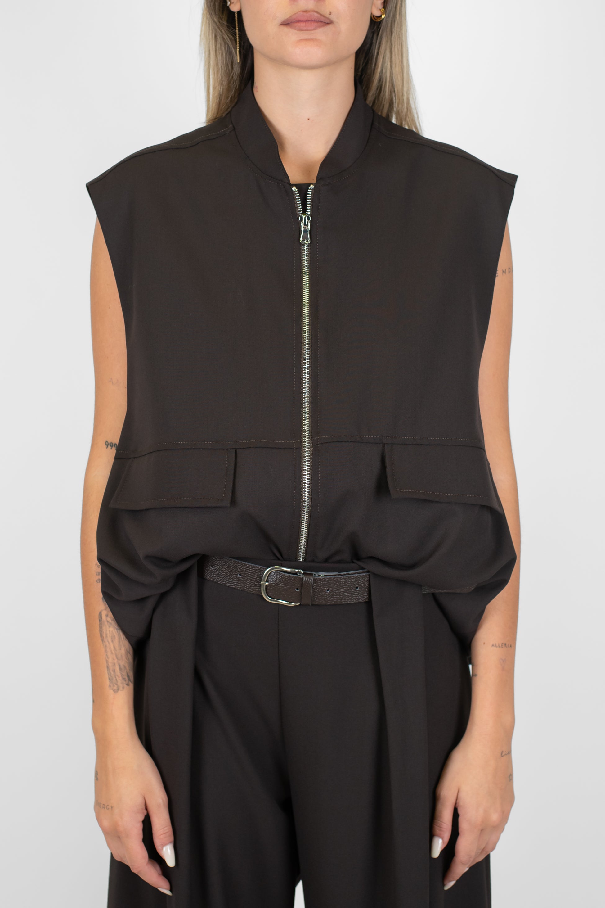 Dixie - Gilet con chiusura zip e tasconi laterali