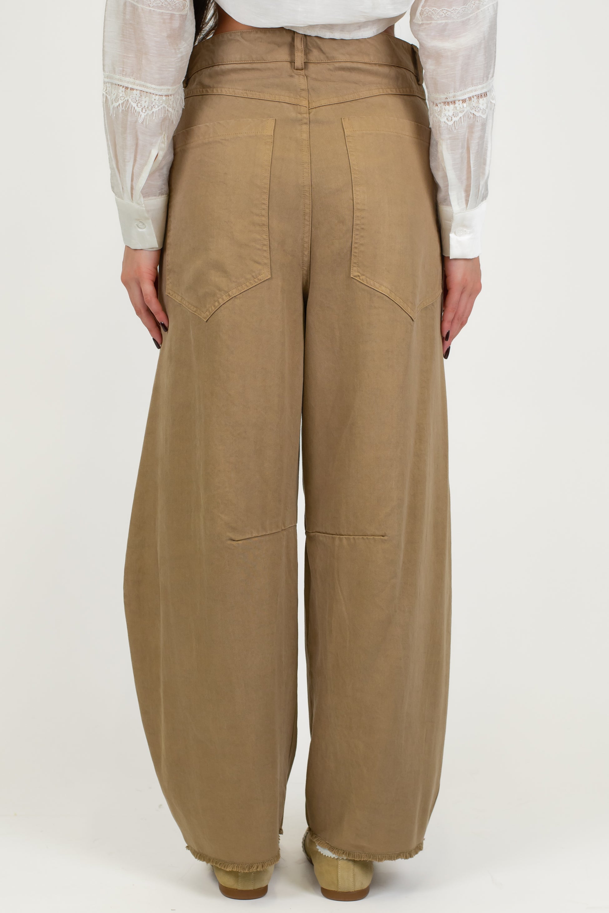 Dixie - Pantalone balloon in lyocell con tasconi posteriori