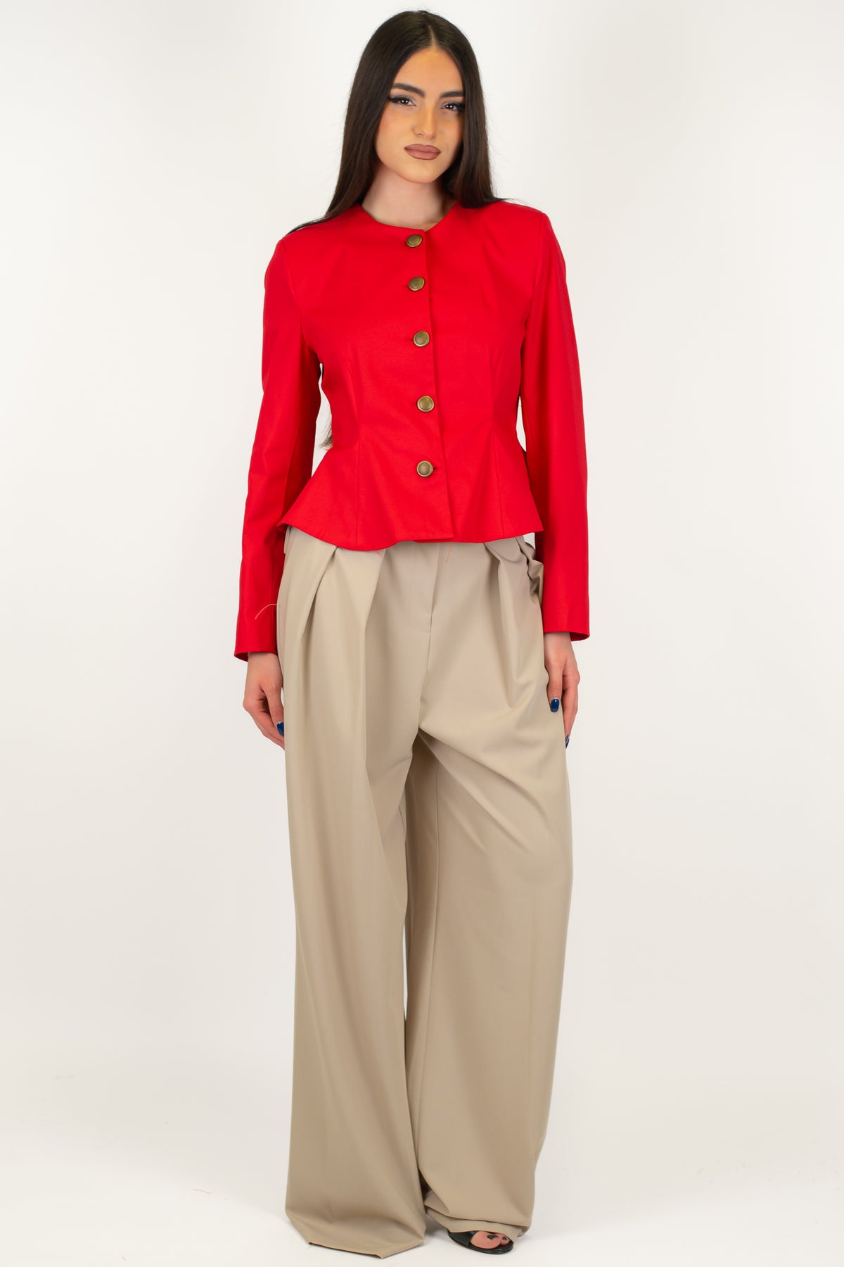 Tensione in - Pantalone palazzo con doppia pinces