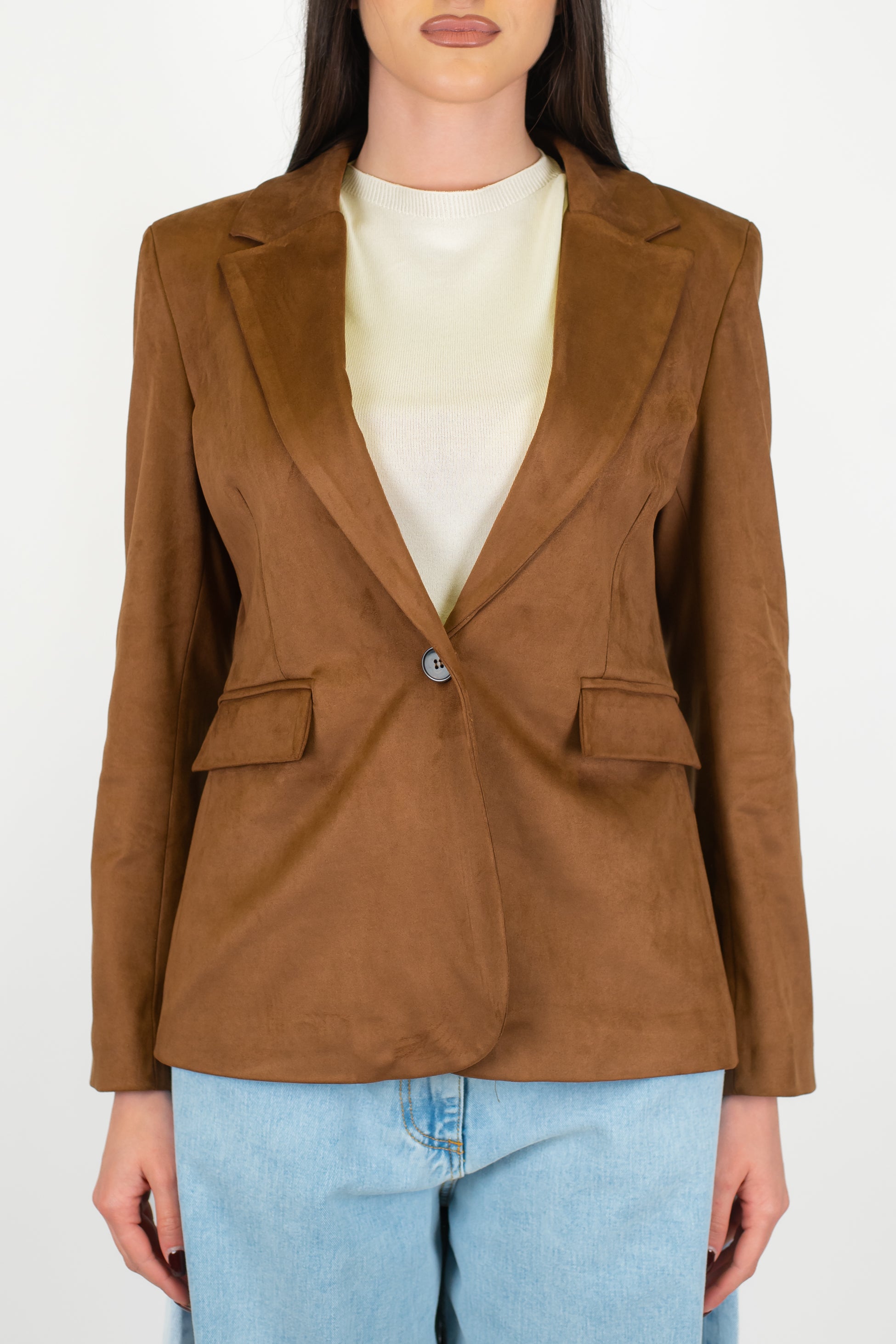 Tensione in - Giacca monopetto in dainetto